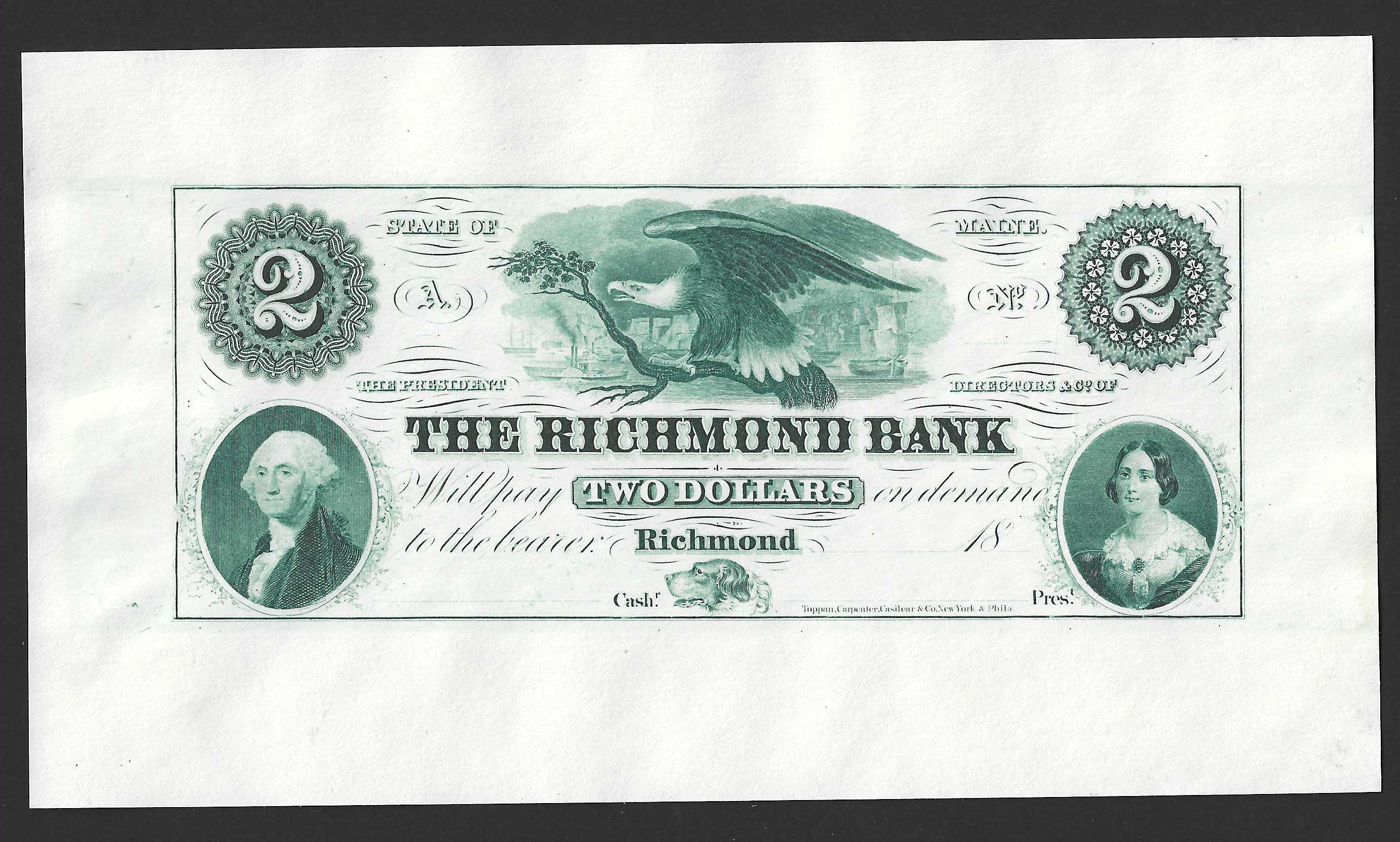 USA The Richmond Bank 2 Dollars Prueba SC