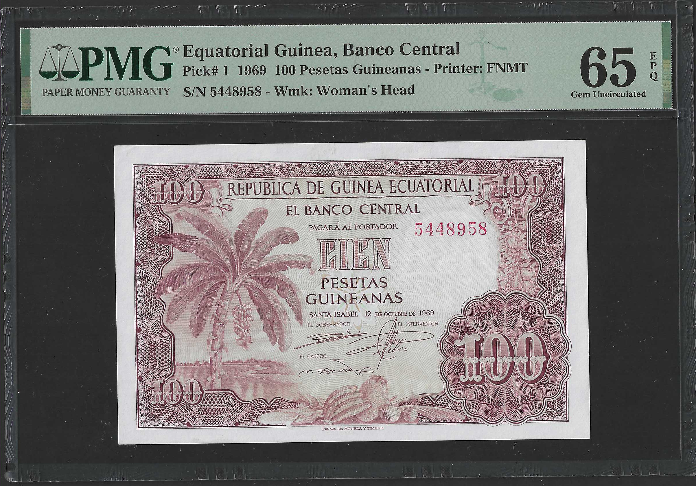 Guinea Ecuatorial 100 Pesetas Pick 1