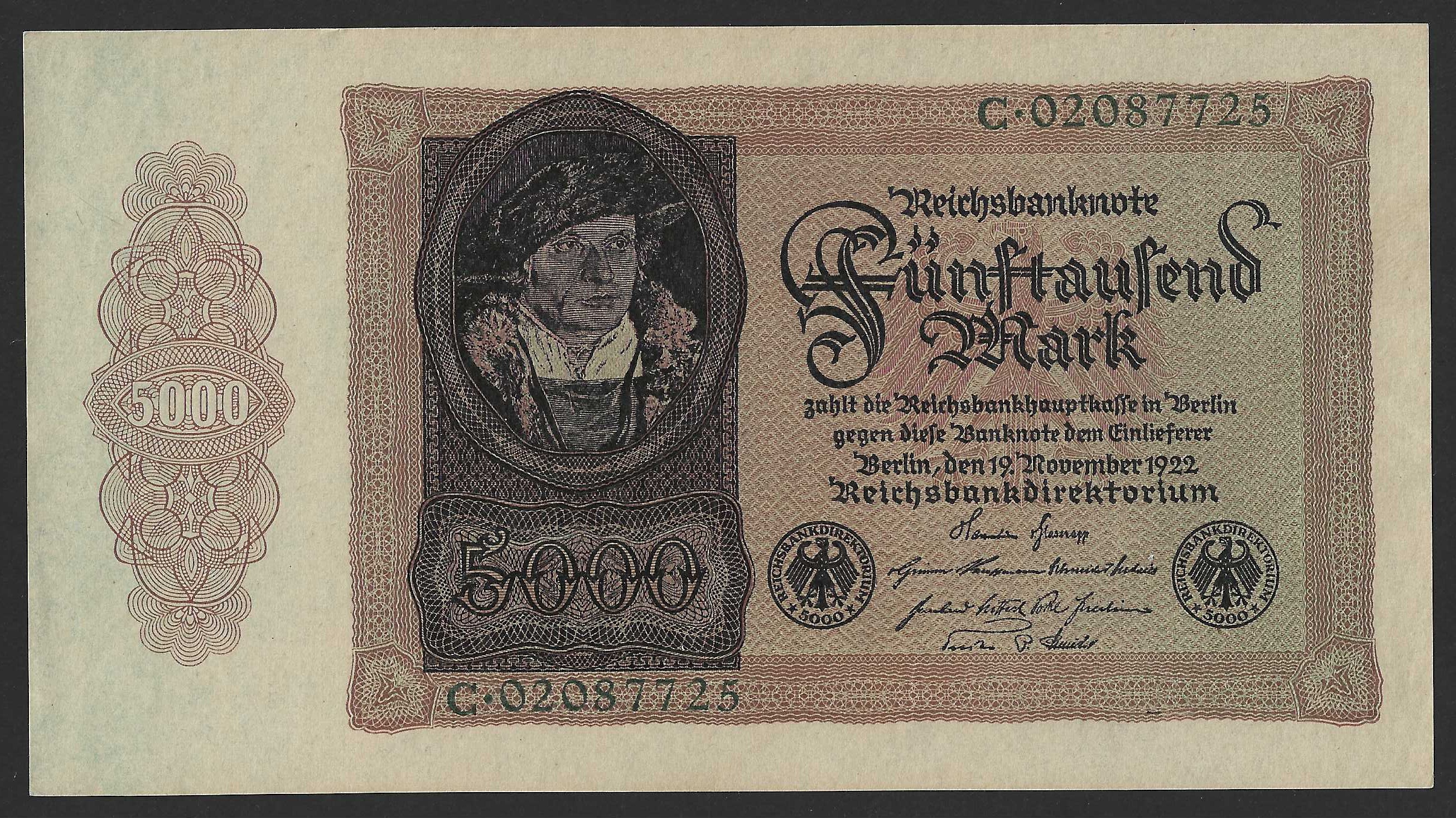 Alemania 5000 Marcos 1922 Pick 78 SC
