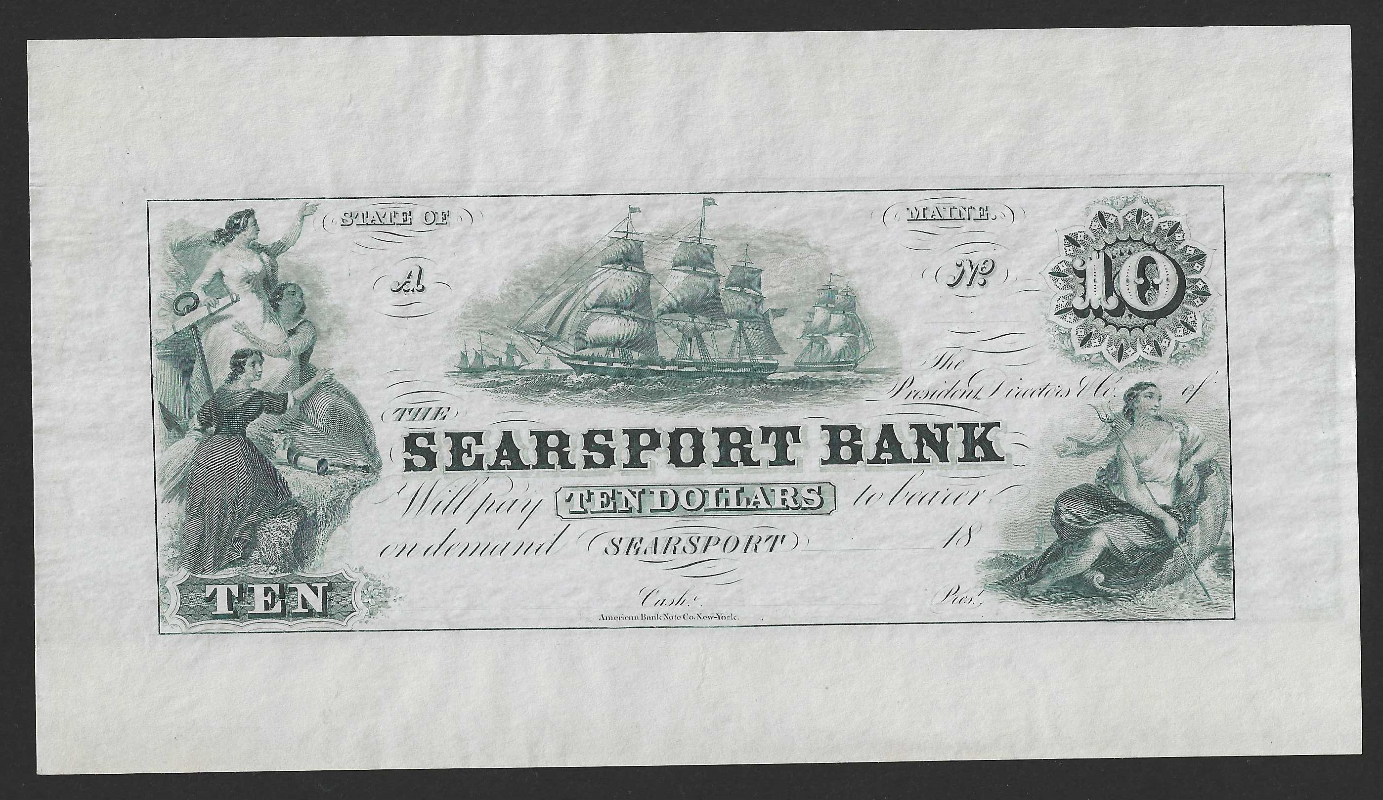 USA Seasport Bank 10 Dollars Prueba SC