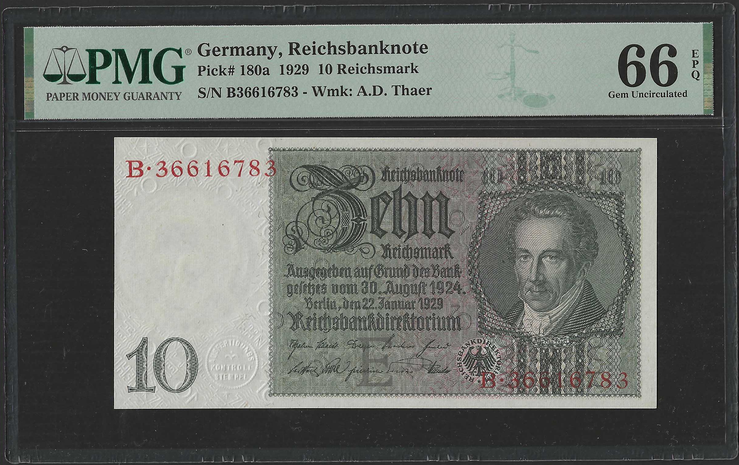 Alemania 10 Reichsmark 1929 Pick 180a