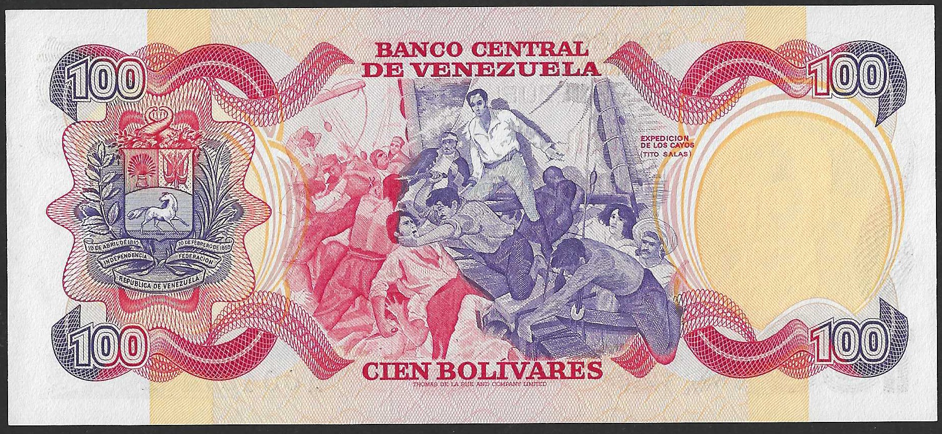 Venezuela 100 Bolivares 1980 Conmemorativo Pick 59a SC
