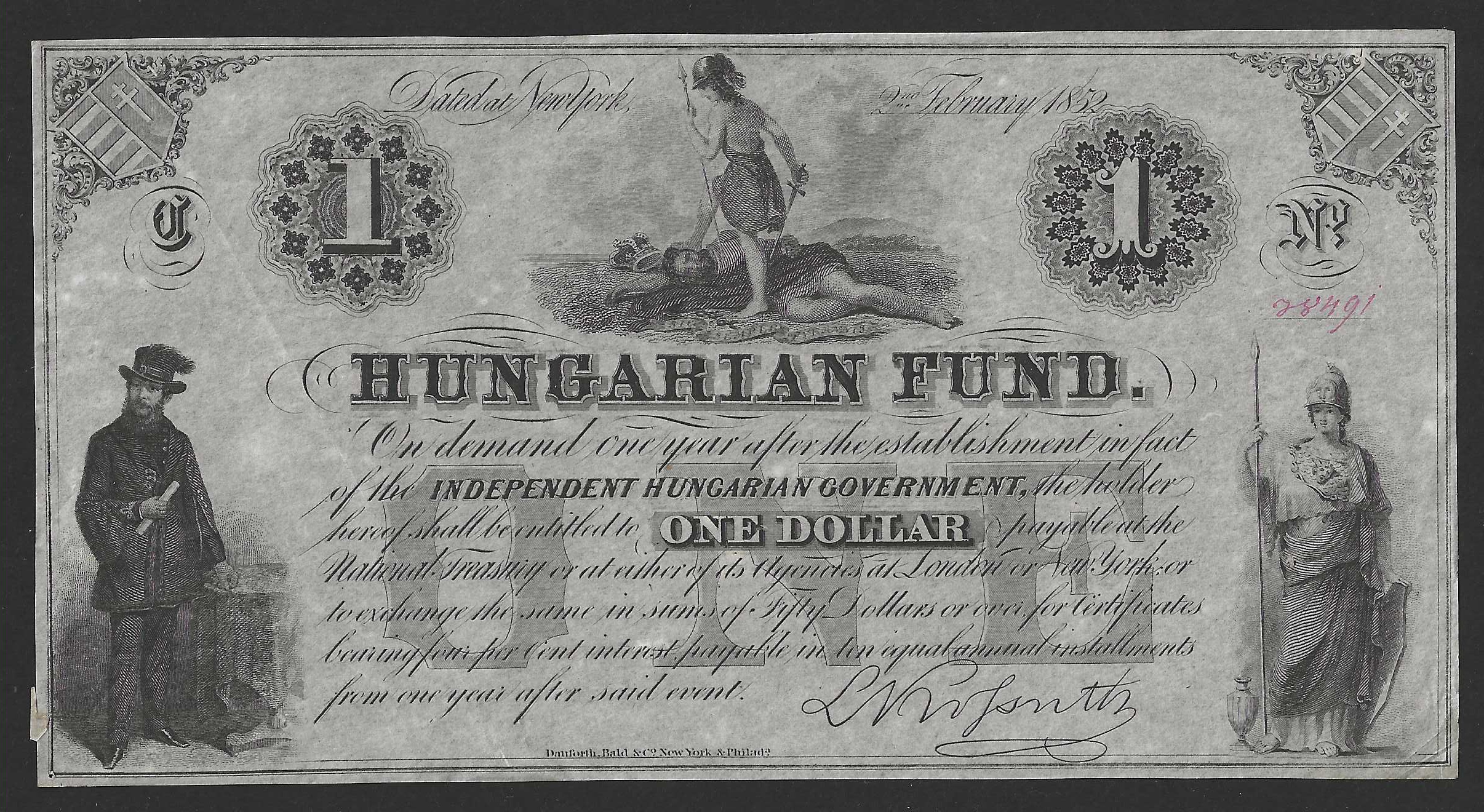 Hungria 1 Dólar 1852 Pick S136a EBC
