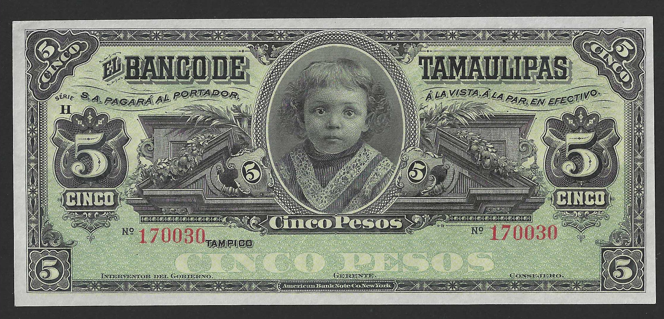 Mexico Banco de Tamaulipas 5 Pesos Pick S429r SC