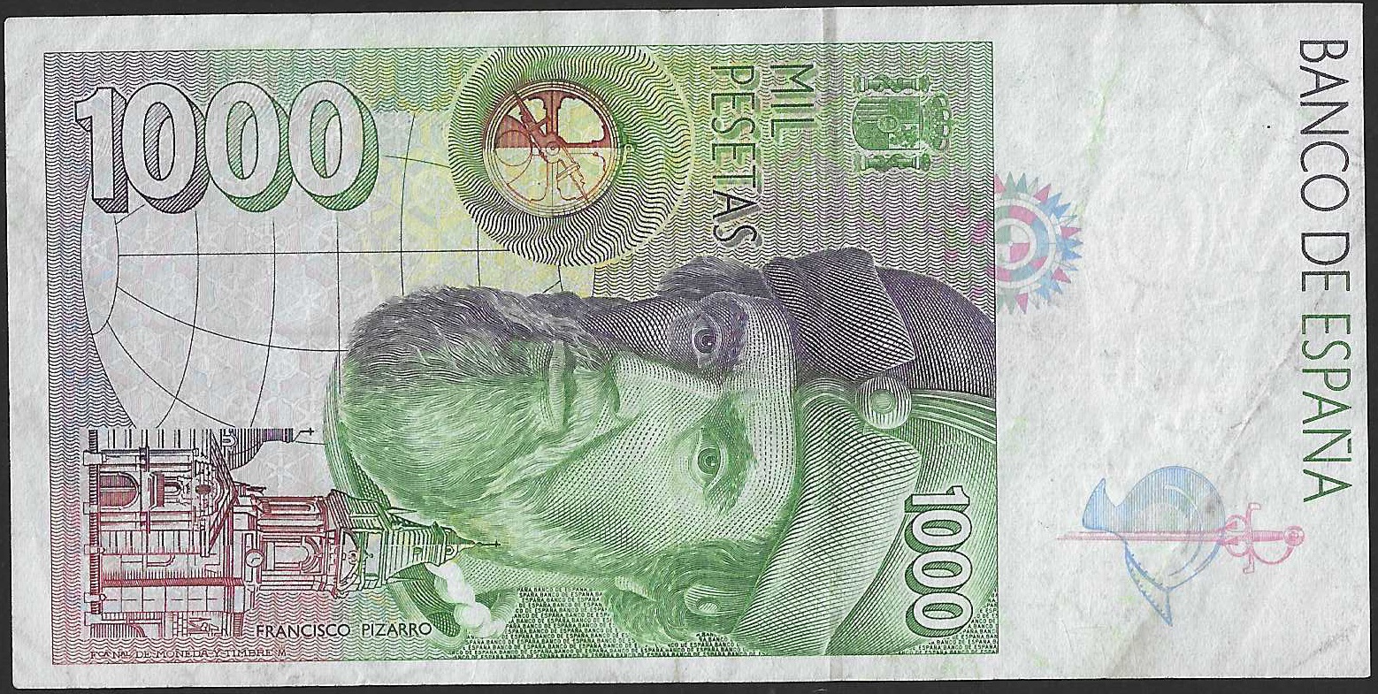 España 1000 Pesetas 1992 Pick 163 Primera serie párpado oscuro MBC+