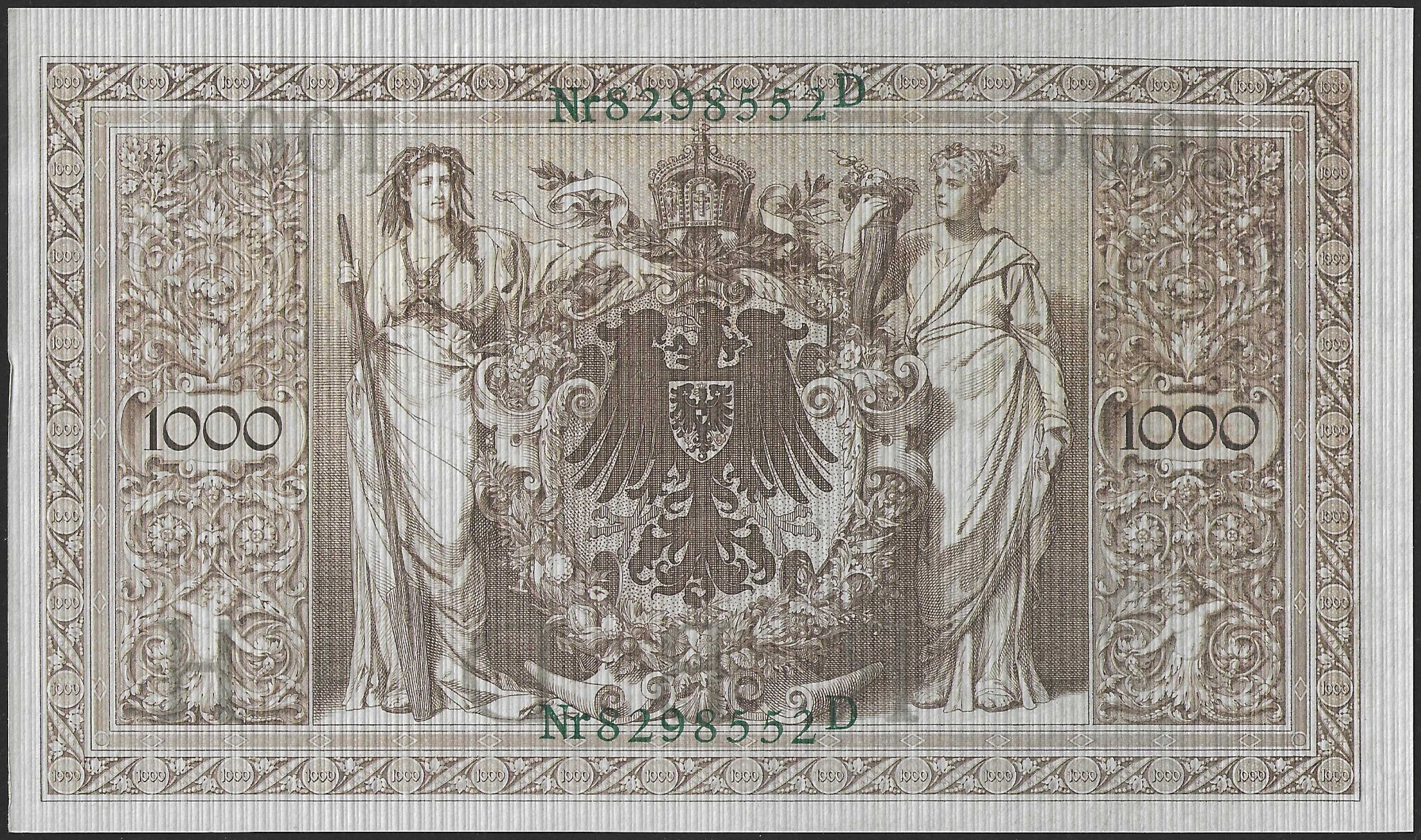 Alemania 1000 Marcos 1910 Sello Verde Pick 45b SC