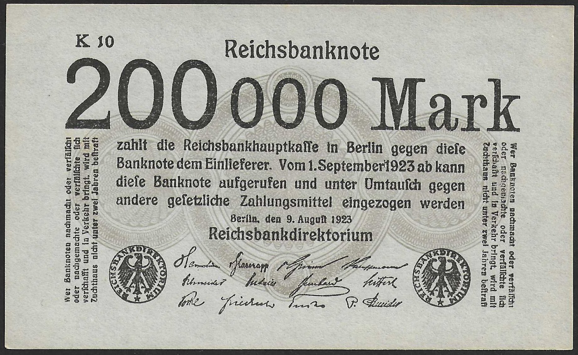 Alemania 200.000 Marcos 1923 Pick 100 SC