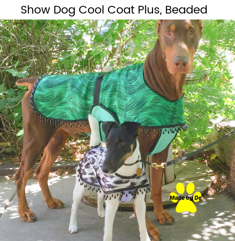 Show Dog Cool Coat with Tummy Panel and Beaded Trim