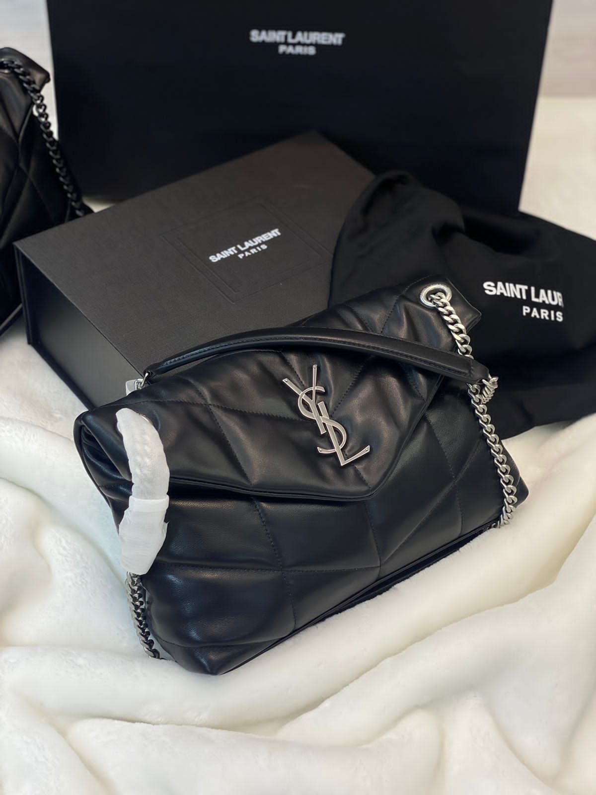 Sac YSL Loulou Puffer – Cuir noir