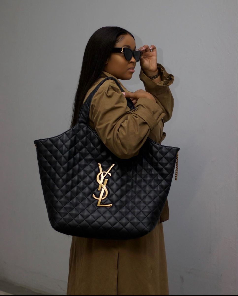 Sac Cabas Saint Laurent Icare - Cuir Matelassé Noir