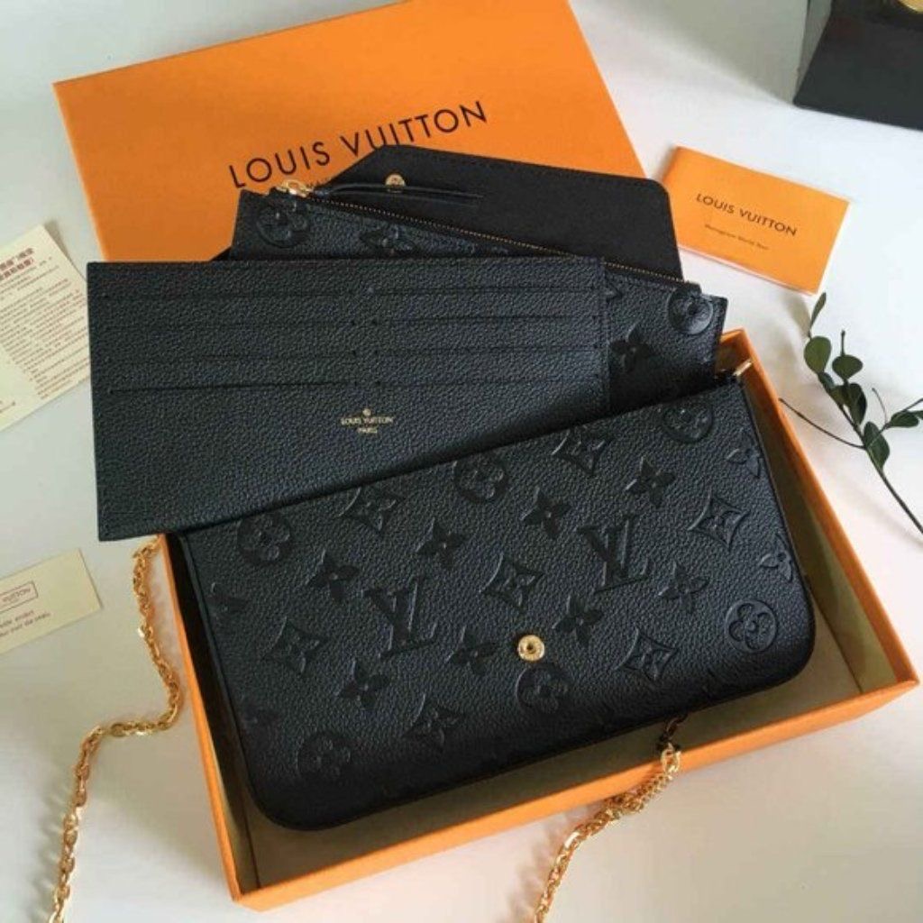 Ensemble LV Félicie Pochette – Cuir Monogram Empreinte Noir