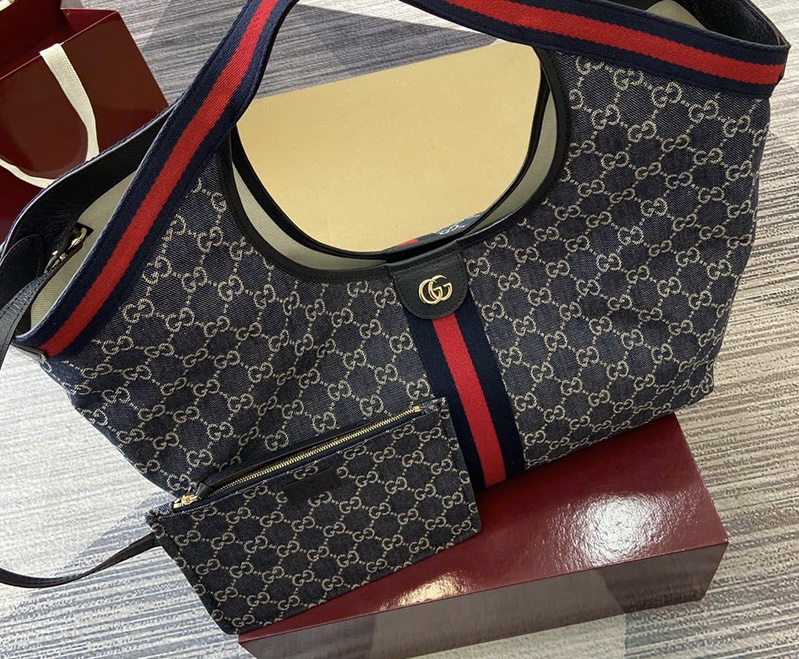 Ensemble Sac Fourre-Tout & Pochette Assortie GG Blue