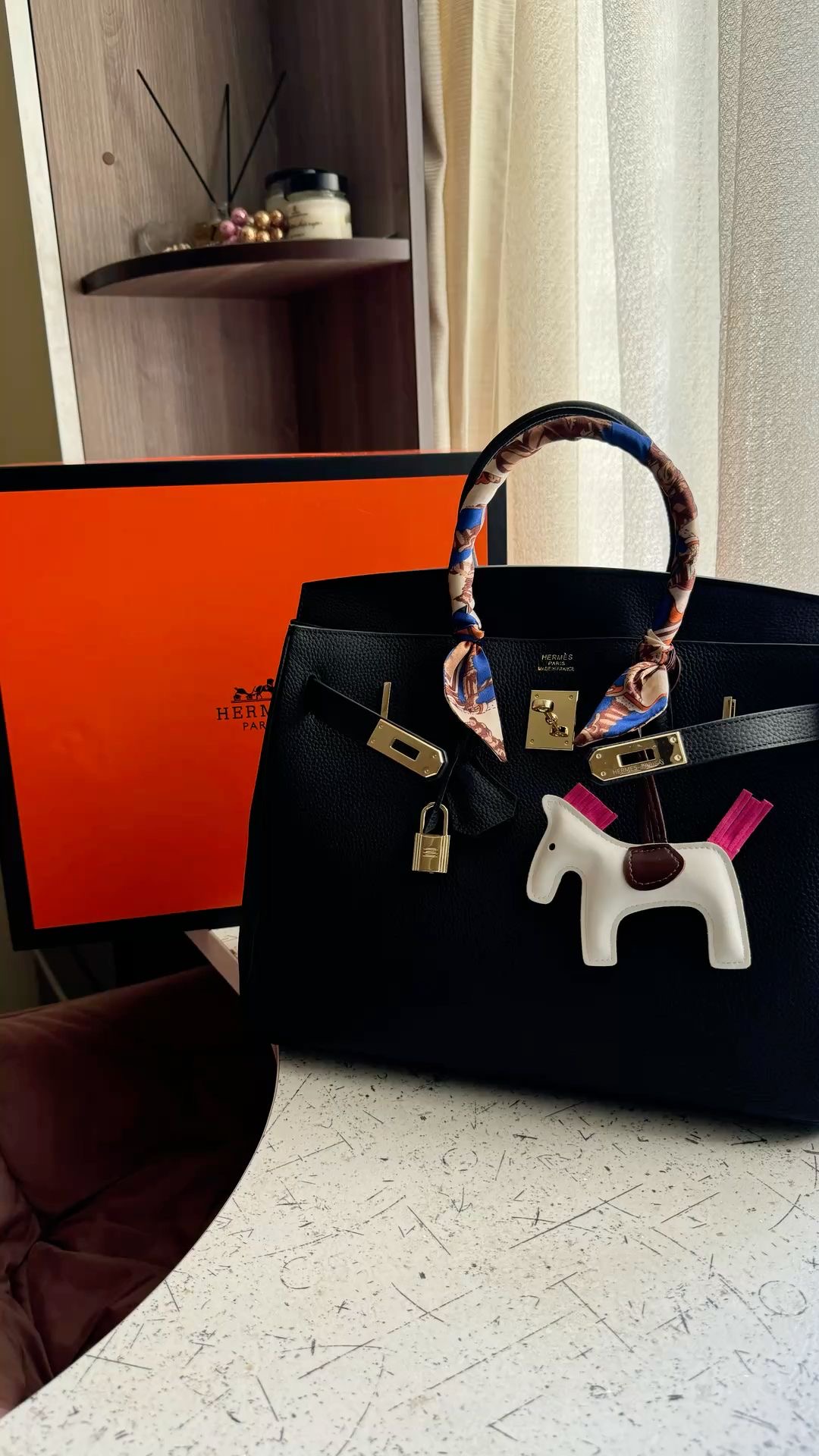 Sac Hermes Black Togo 25