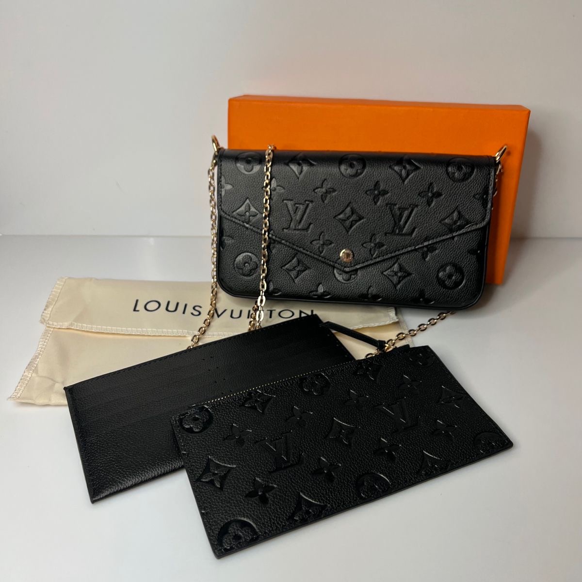 Ensemble LV Félicie Pochette – Cuir Monogram Empreinte Noir