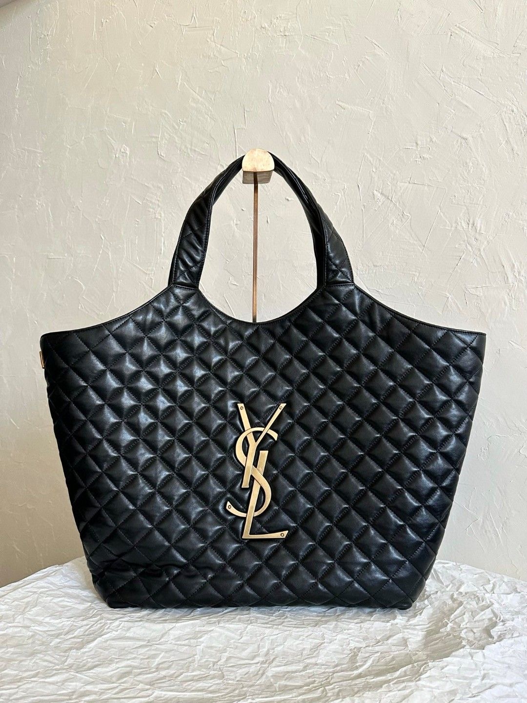 Sac Cabas Saint Laurent Icare - Cuir Matelassé Noir