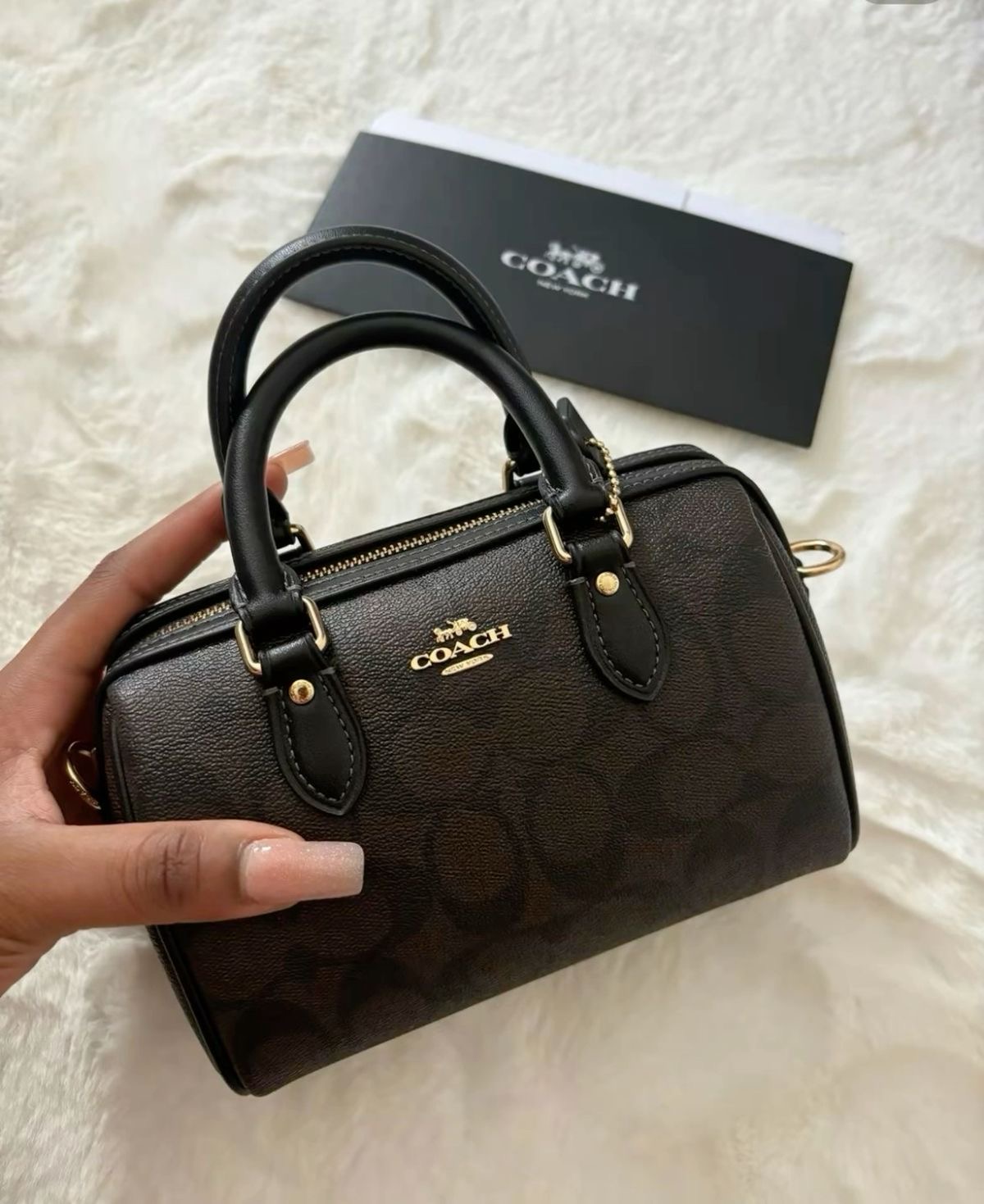 Mini Sac Coach Rowan - Toile Signature 