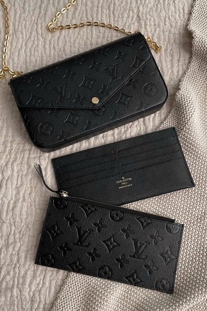 Ensemble LV Félicie Pochette – Cuir Monogram Empreinte Noir