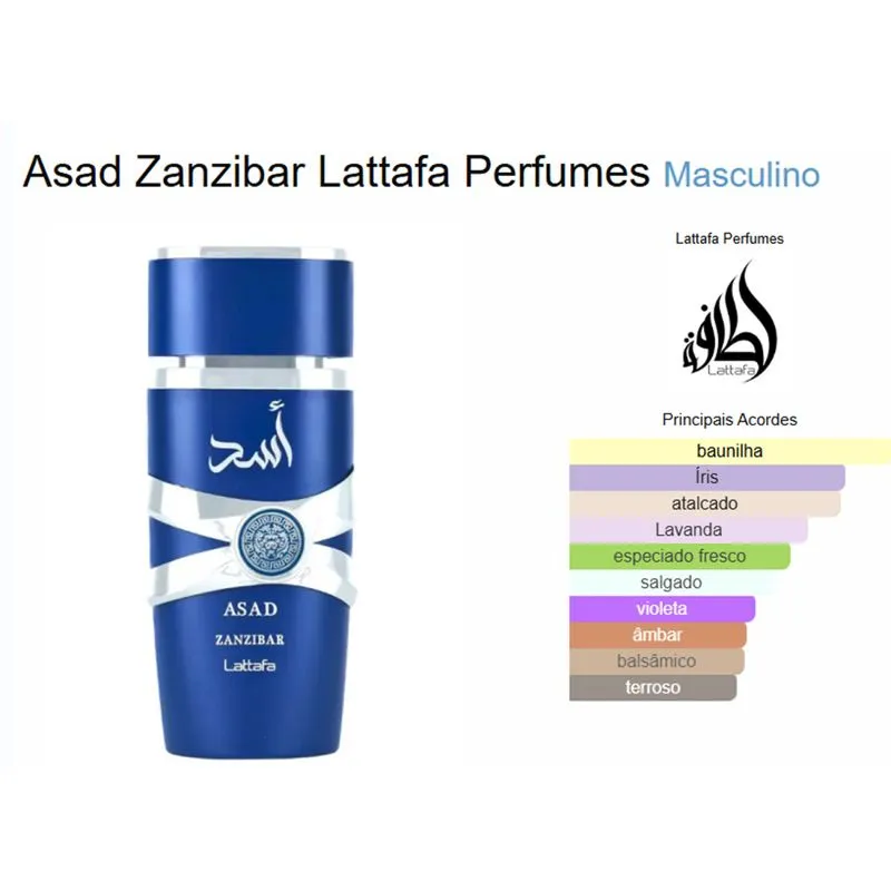 Asad Zanzibar Eau de Parfum Masculino – Fresco, Intenso e Sofisticado