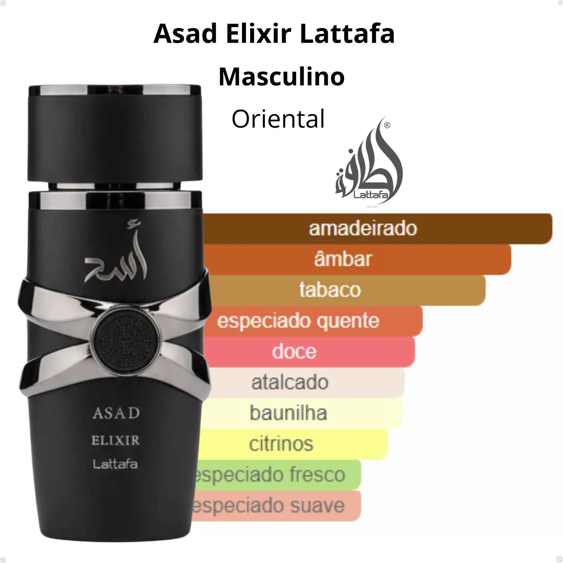 Asad Elixir Lattafa - A assinatura olfativa da presença dominante.