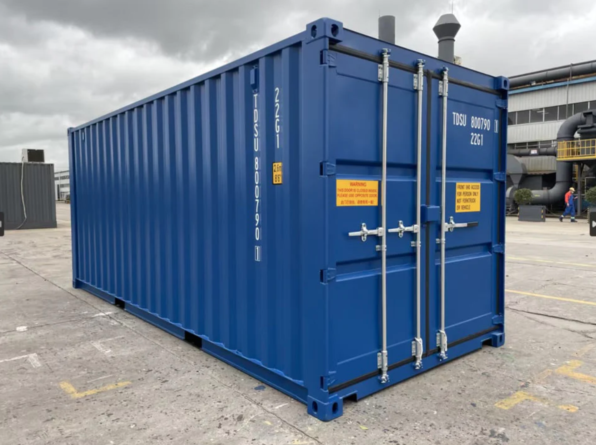 CONTENEDOR MARÍTIMO DE 20 PIES AZUL