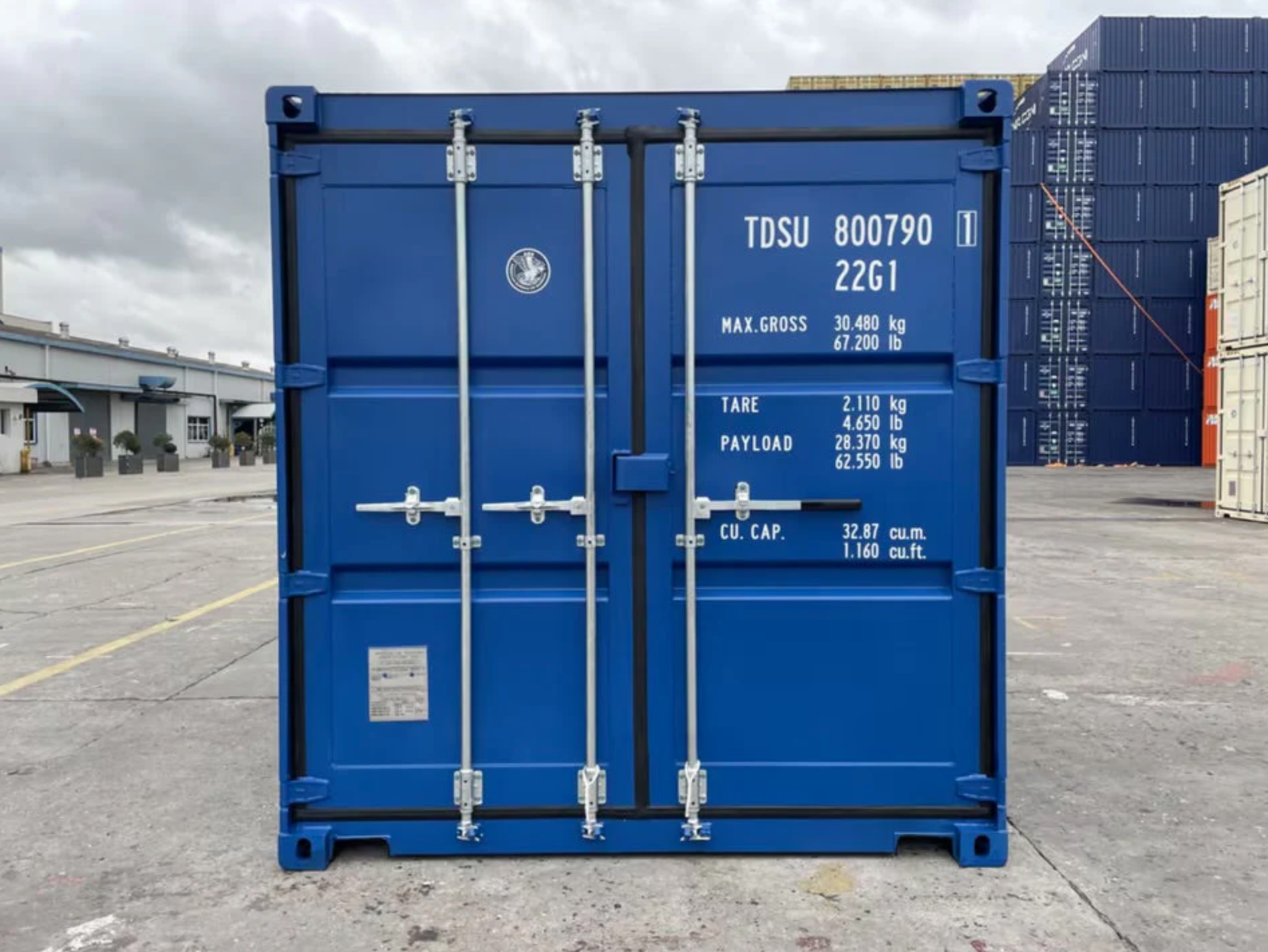 CONTENEDOR MARÍTIMO DE 20 PIES AZUL