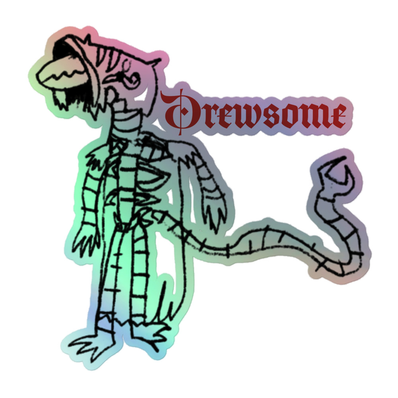 Holographic Drewsome Creature Sticker