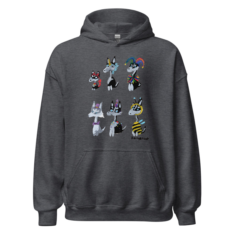 Unisex Huskies in Costumes Hoodie