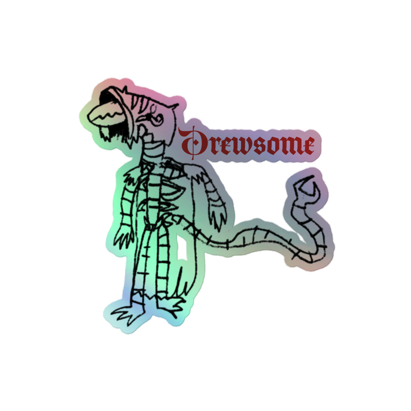 Holographic Drewsome Creature Sticker
