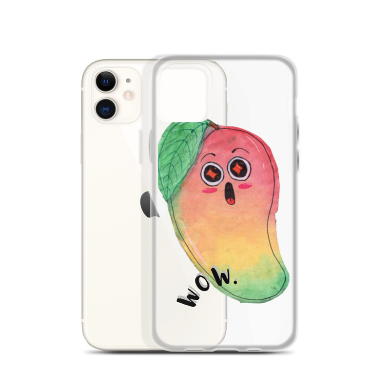 Clear Case for iPhone® with mango wow on it