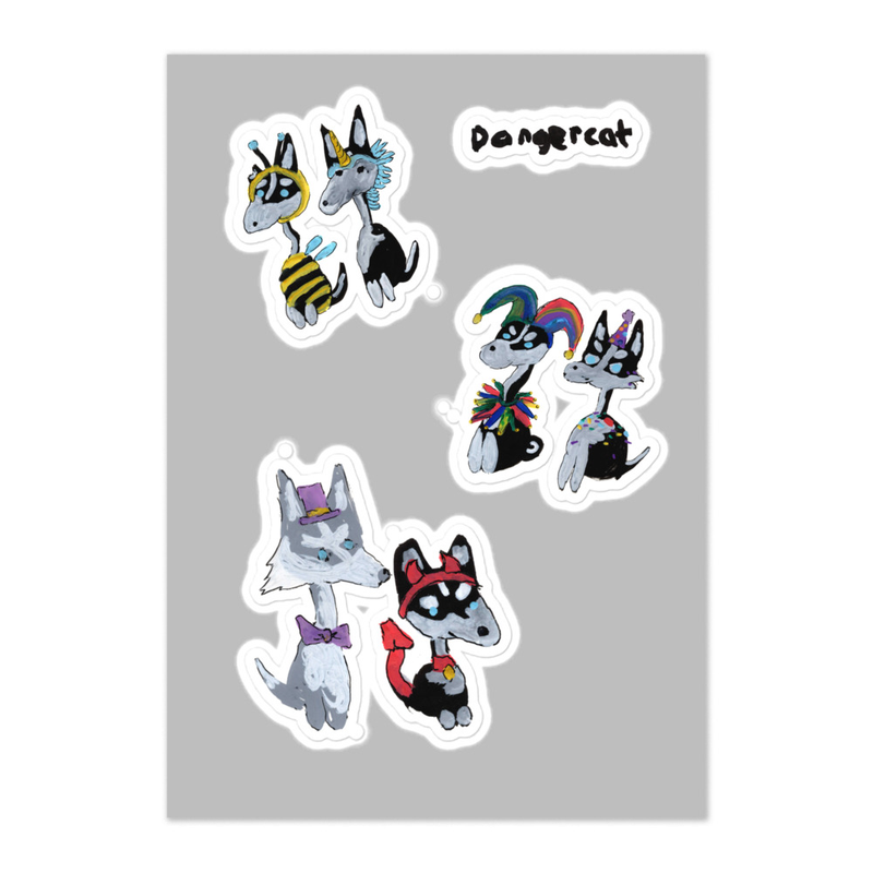 Huskies in Costumes Sticker Pack