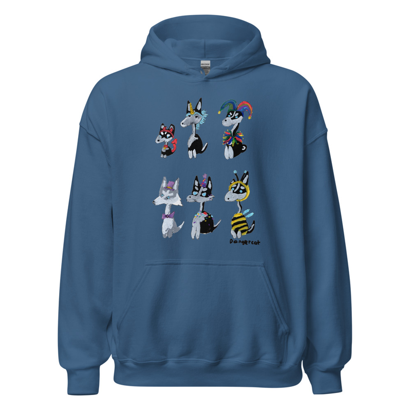 Unisex Huskies in Costumes Hoodie