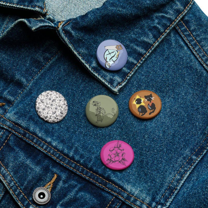 Set of pin buttons