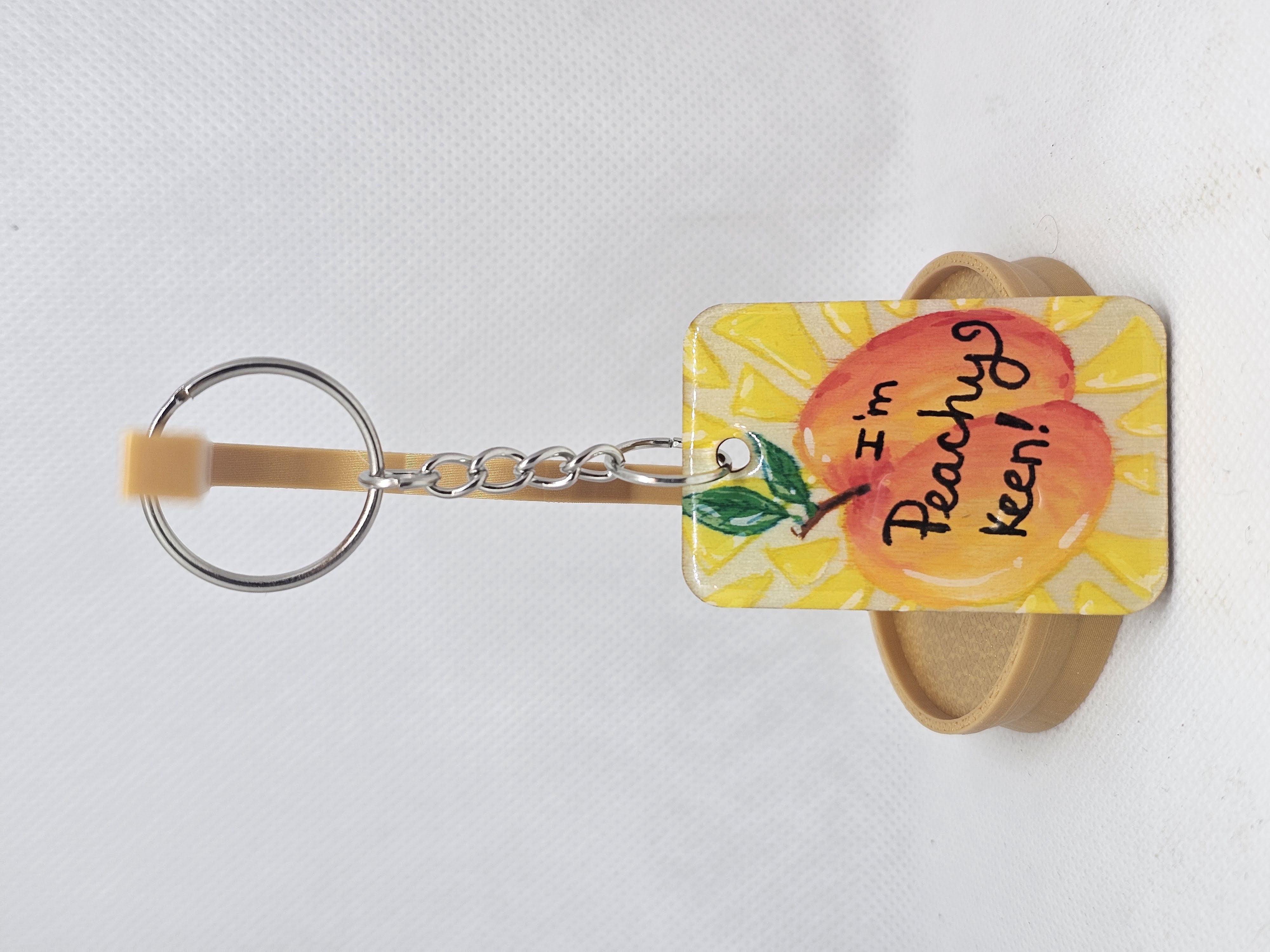 Peachy Keen Keychain