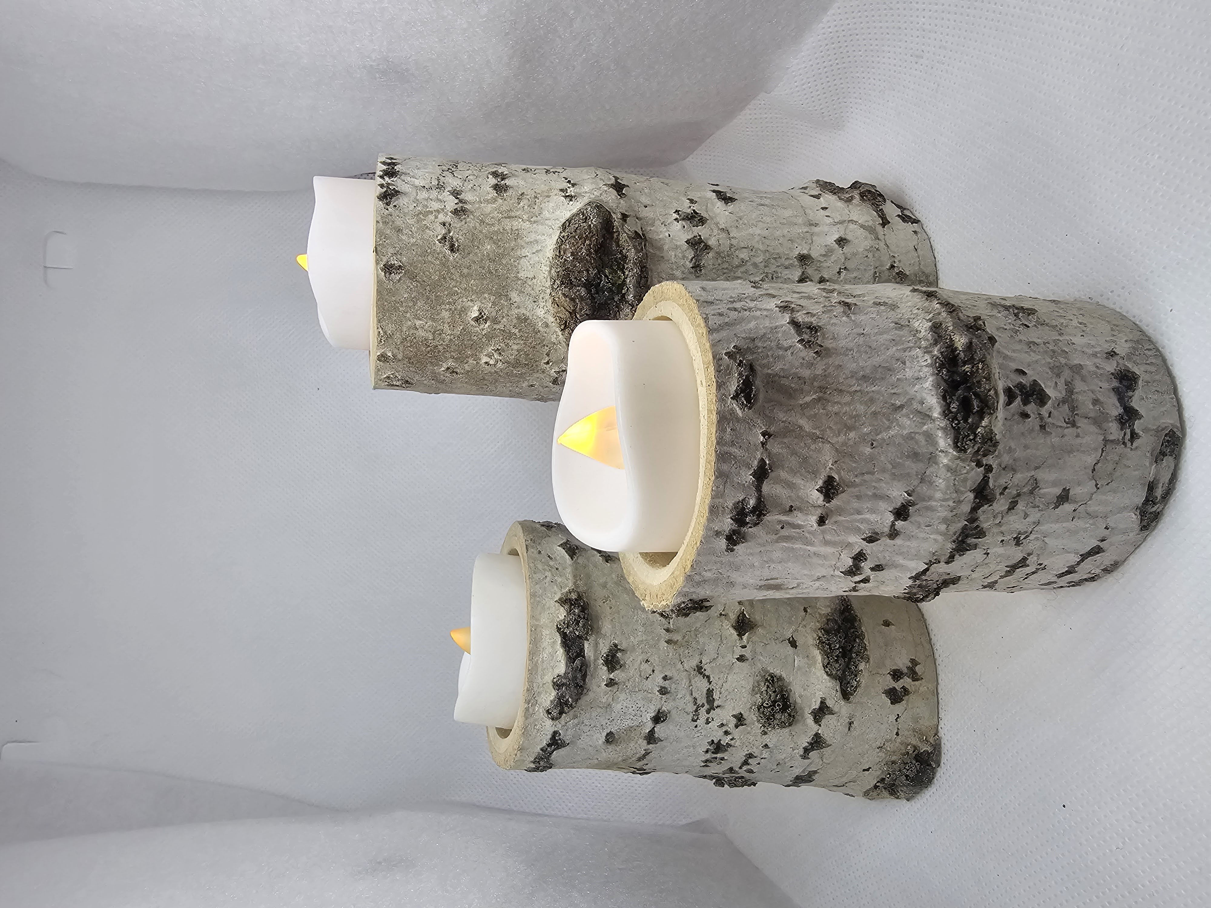 Birch Wood Votive Candle Set