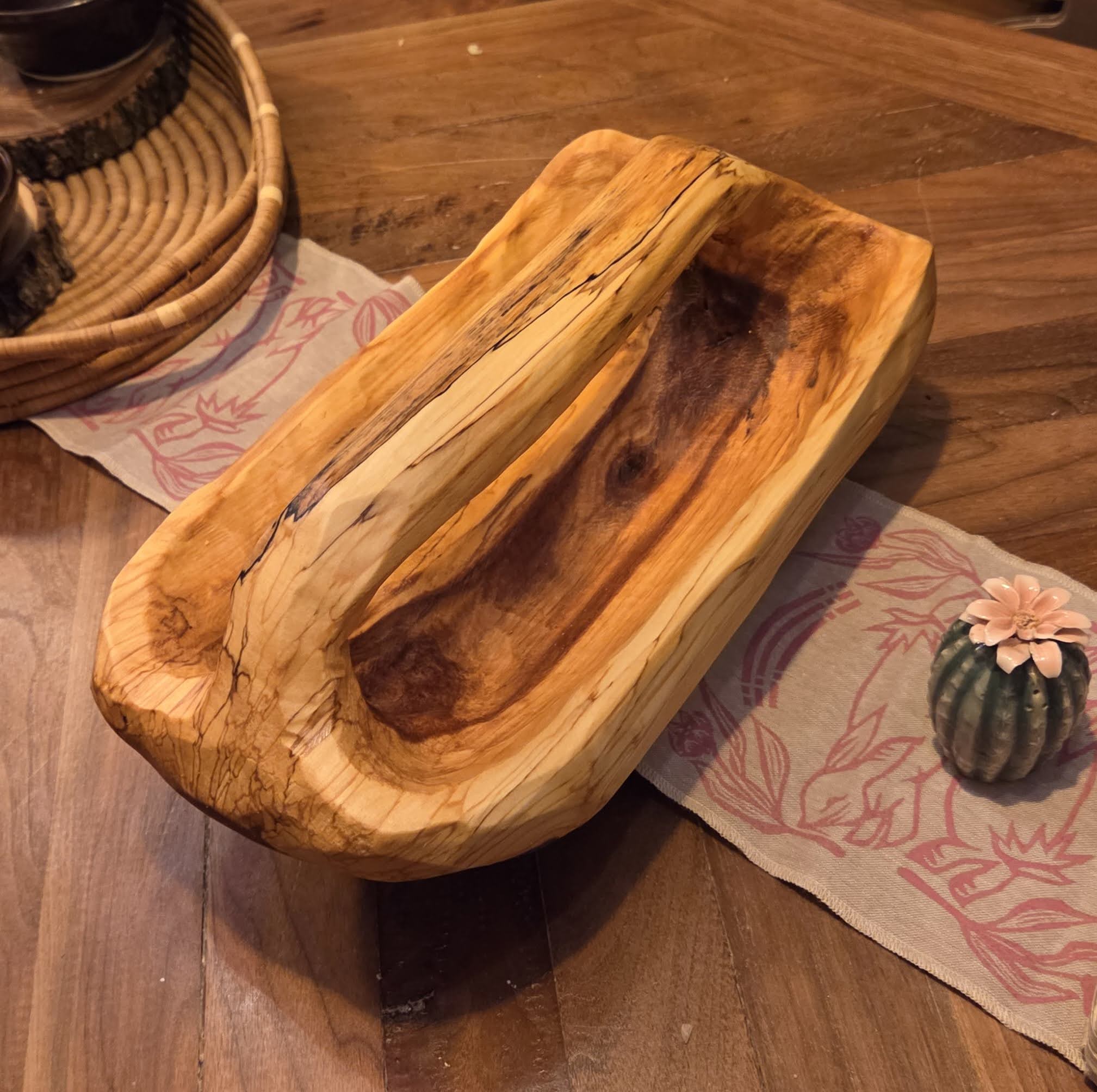Rustic Wood Decorative Bowl