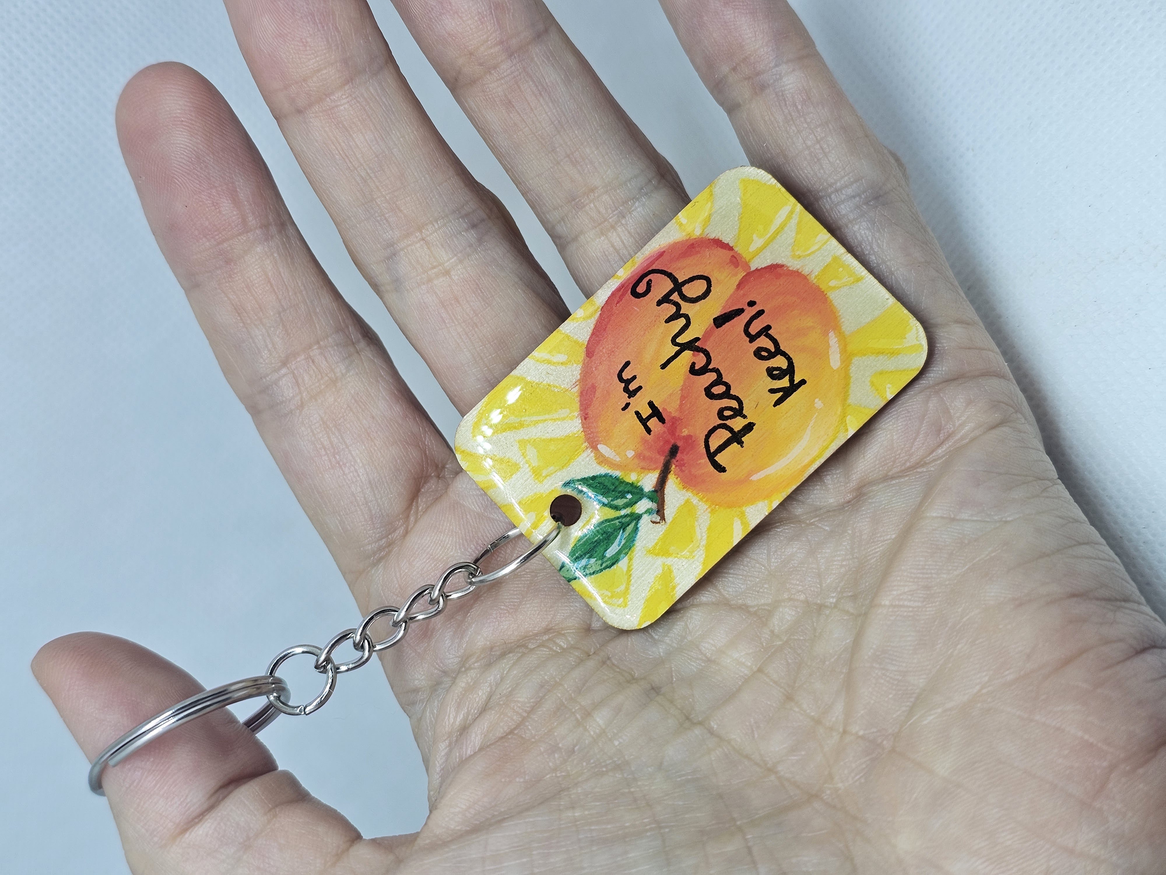 Peachy Keen Keychain