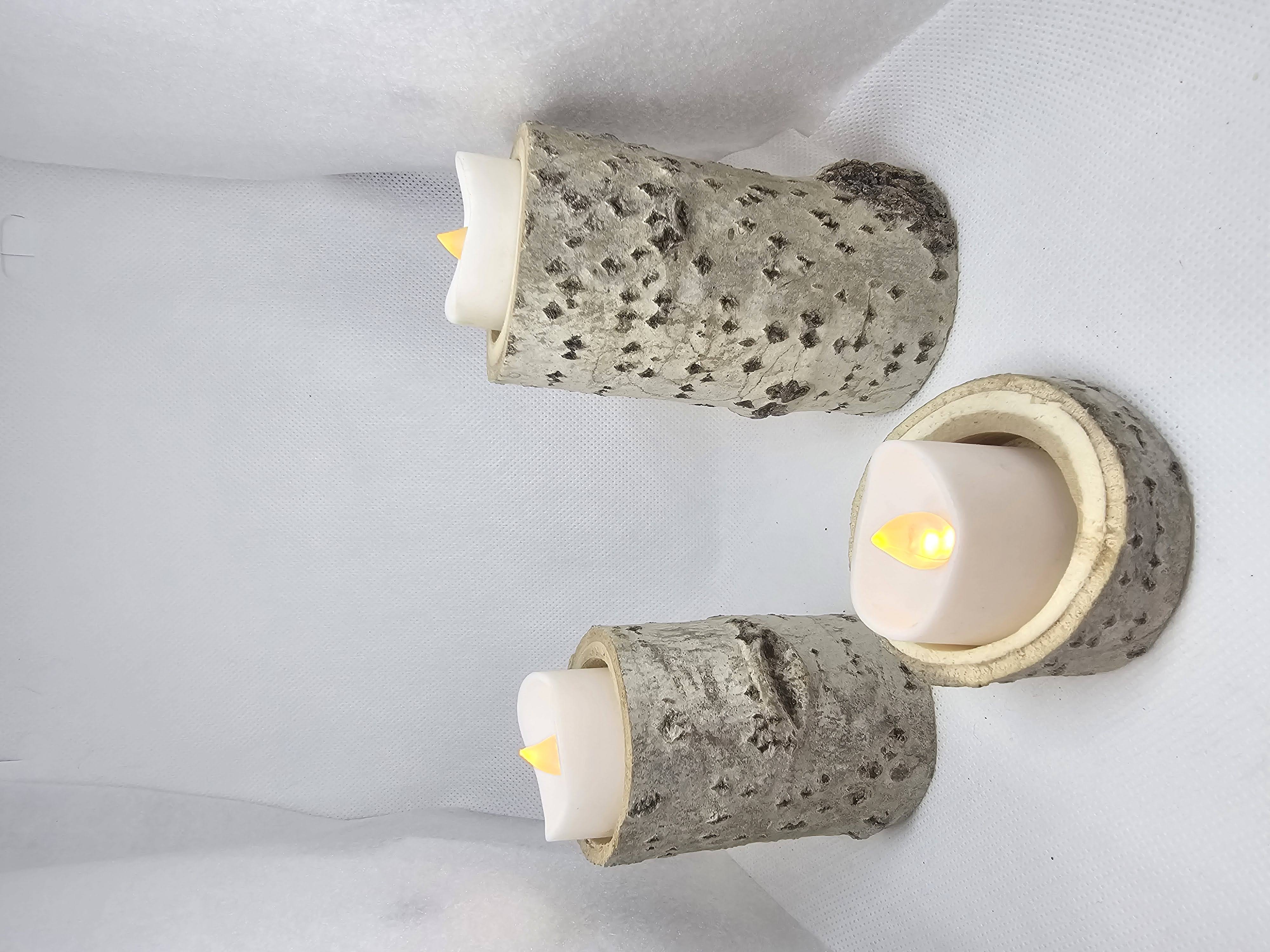 Birch Wood Votive Candle Set