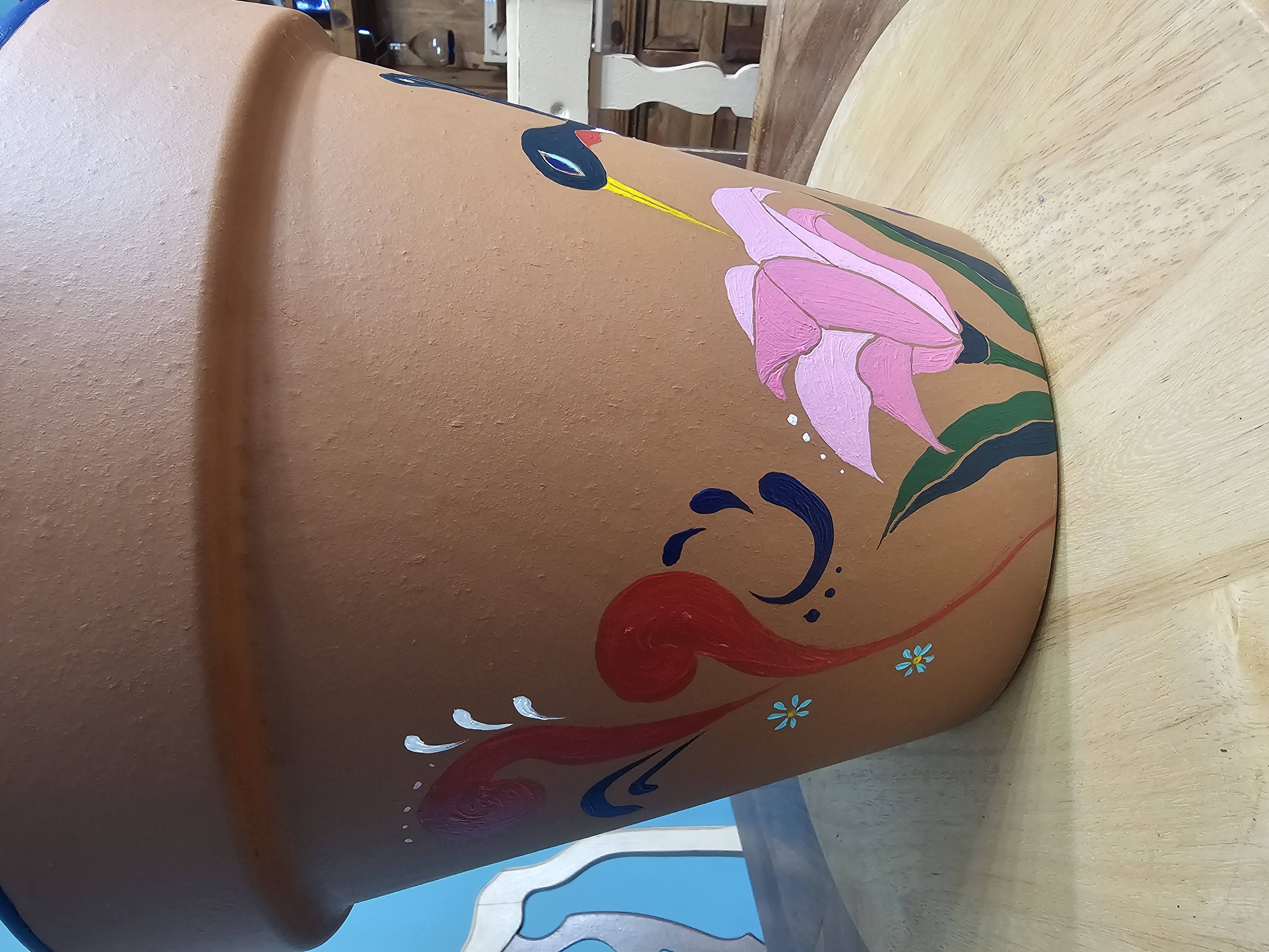 Hand-Painted Terracotta Flower Pot