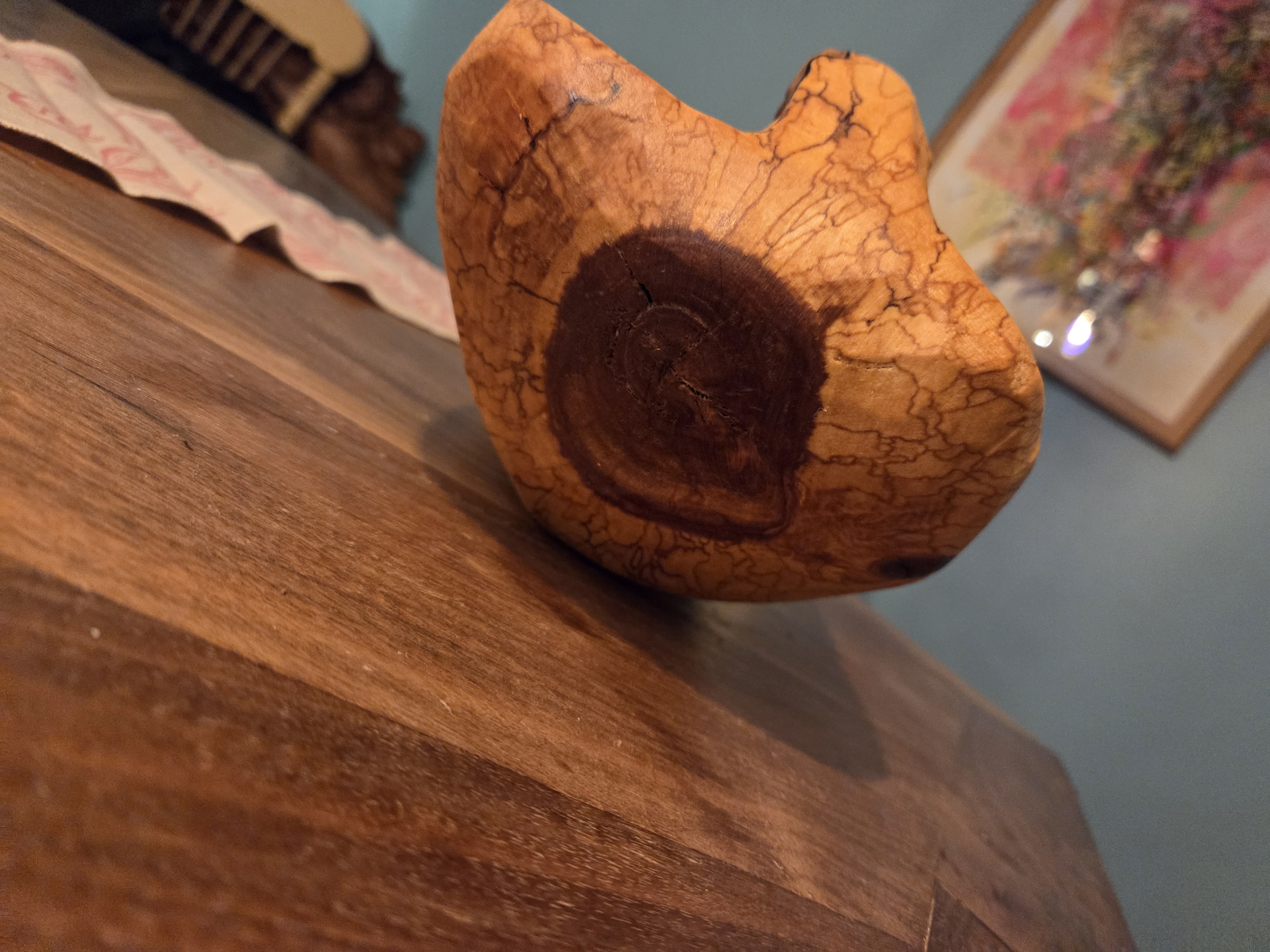 Rustic Wood Decorative Bowl