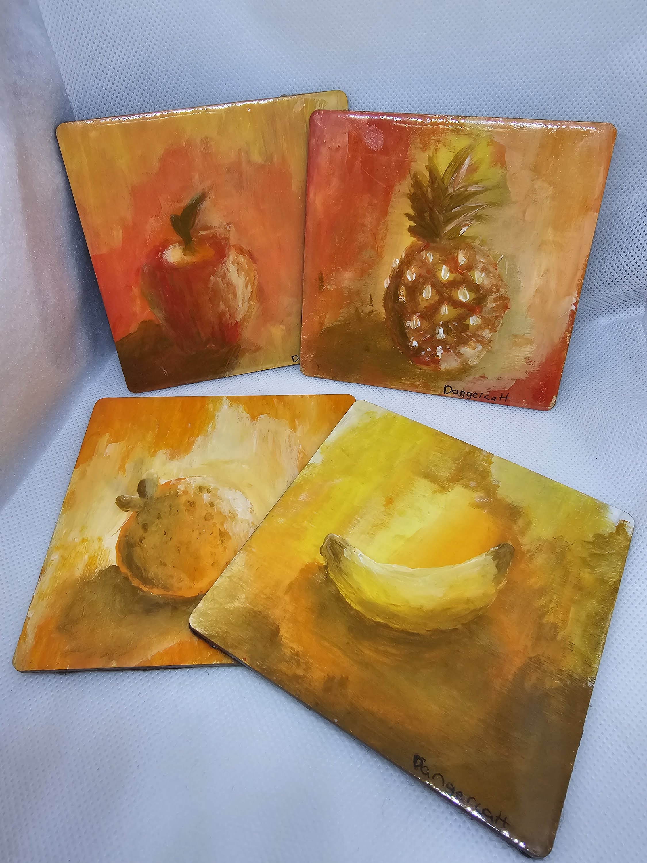 Fruit Coaster set with free 3d printed holder