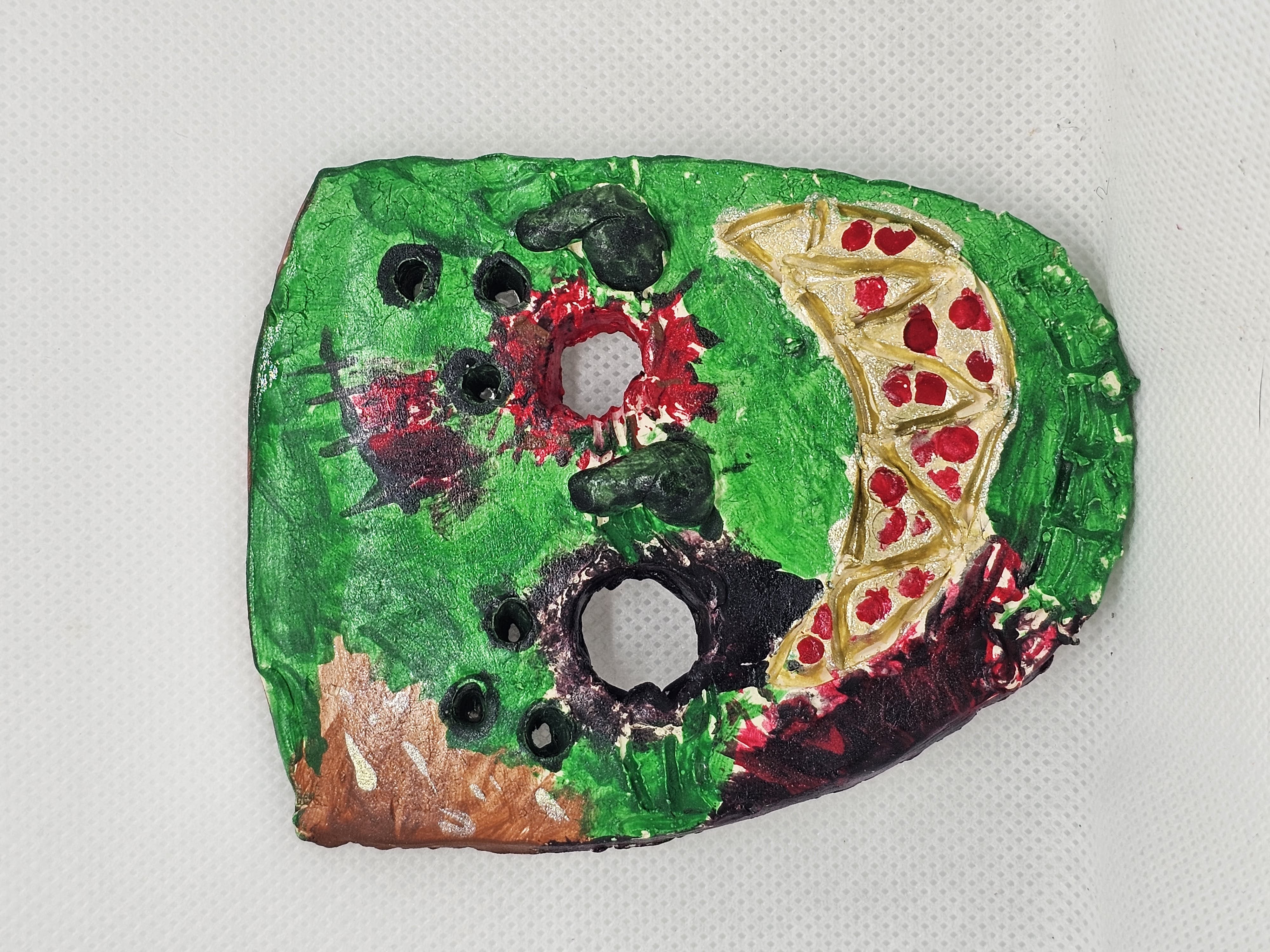 Hand-Painted Clay Mask