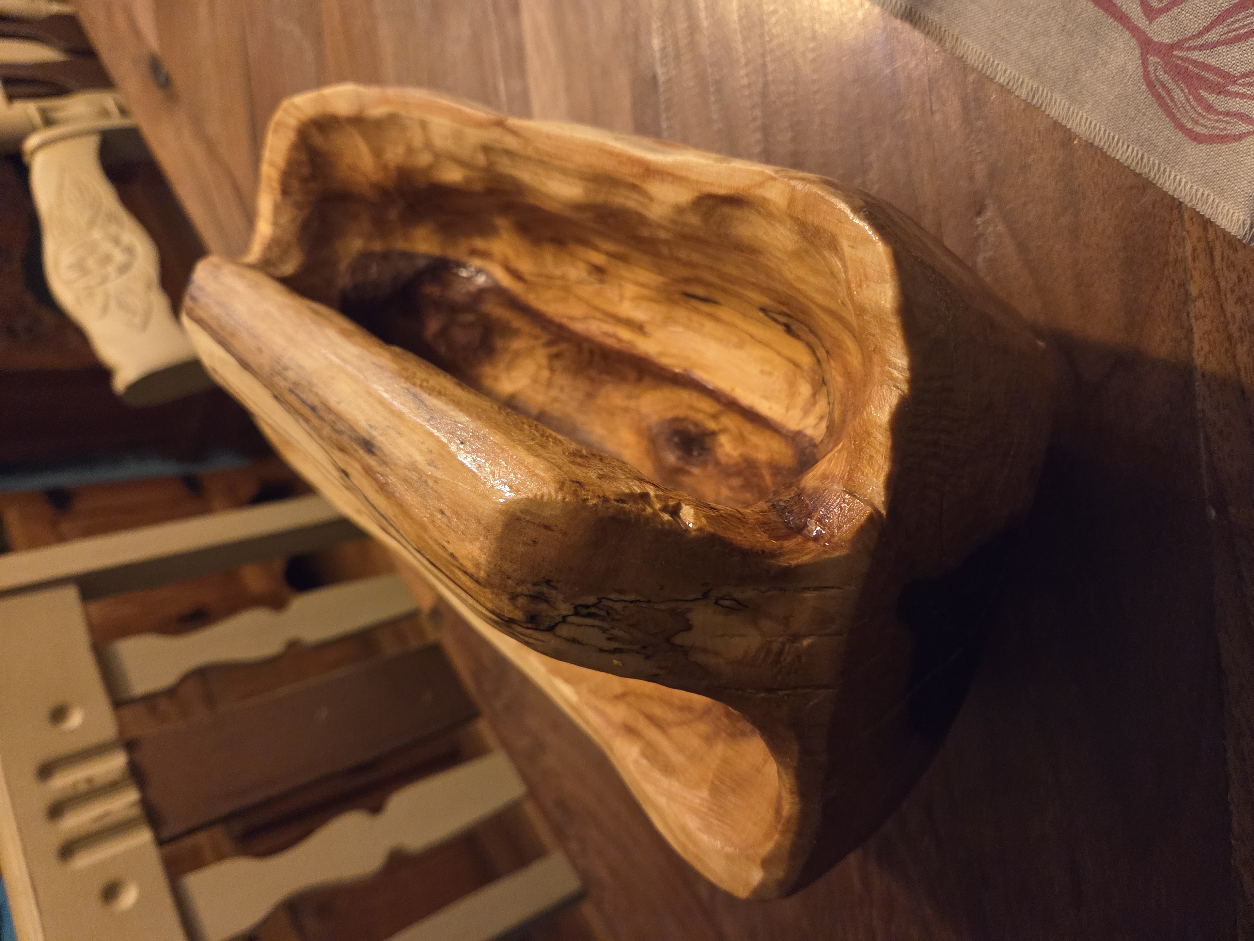 Rustic Wood Decorative Bowl