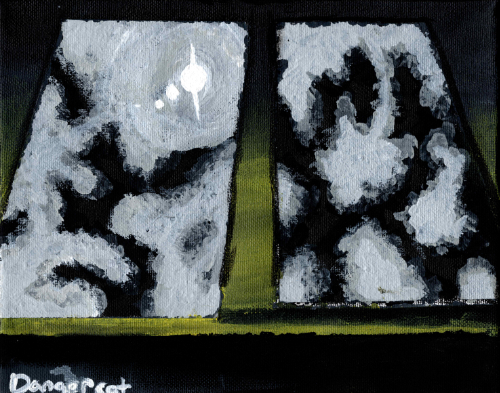 Moonlit Window Abstract Painting