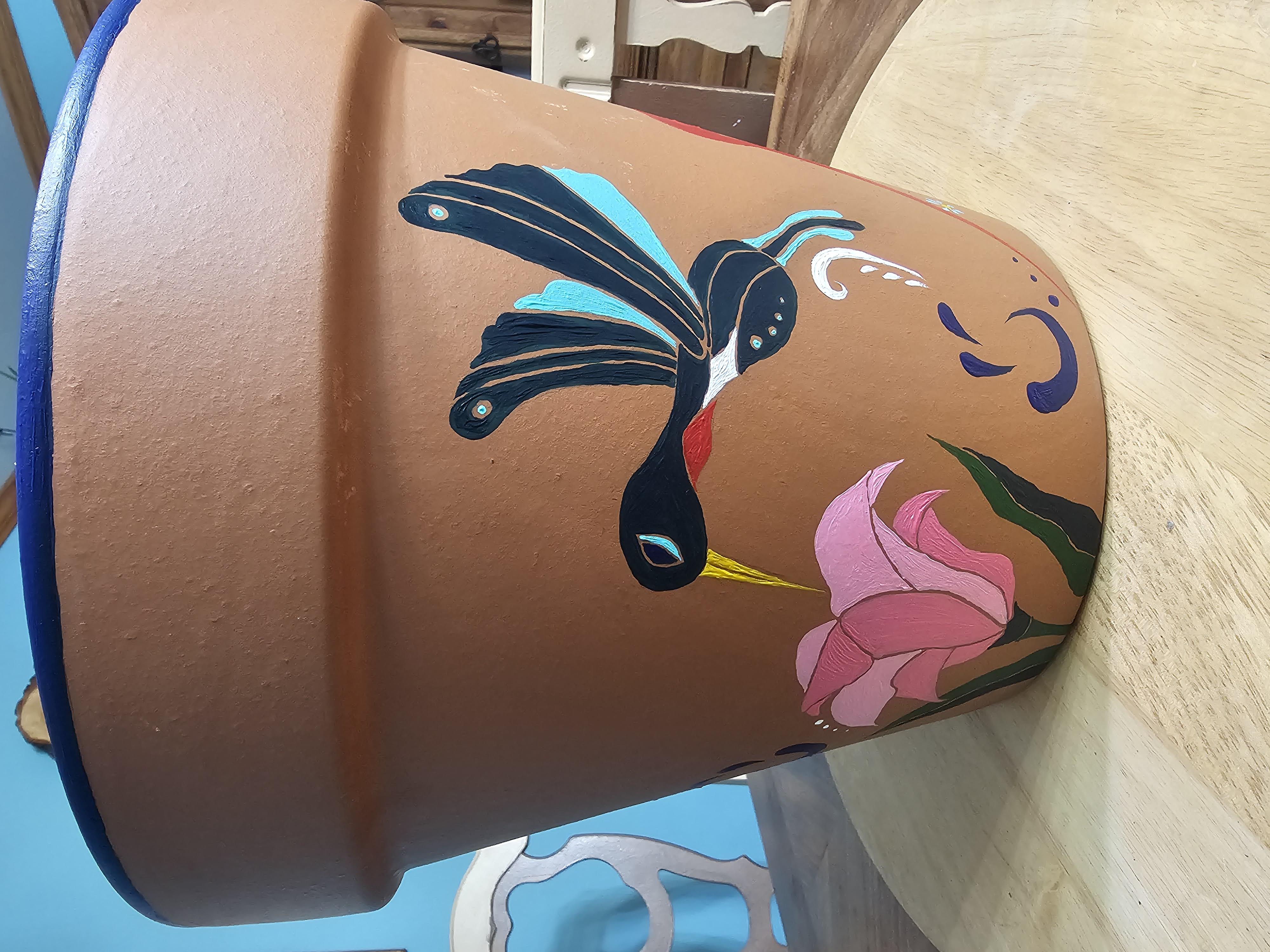 Hand-Painted Terracotta Flower Pot