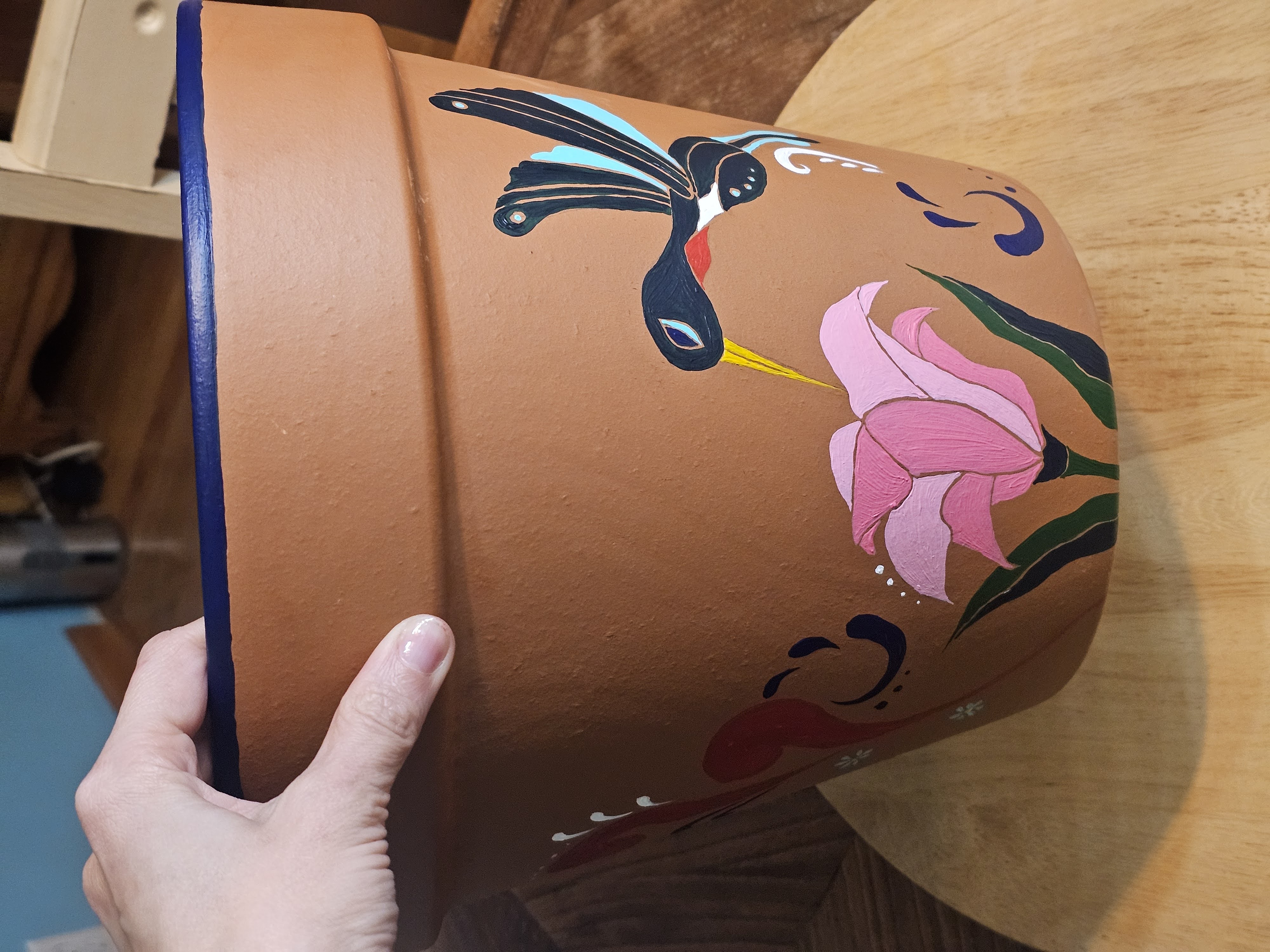Hand-Painted Terracotta Flower Pot