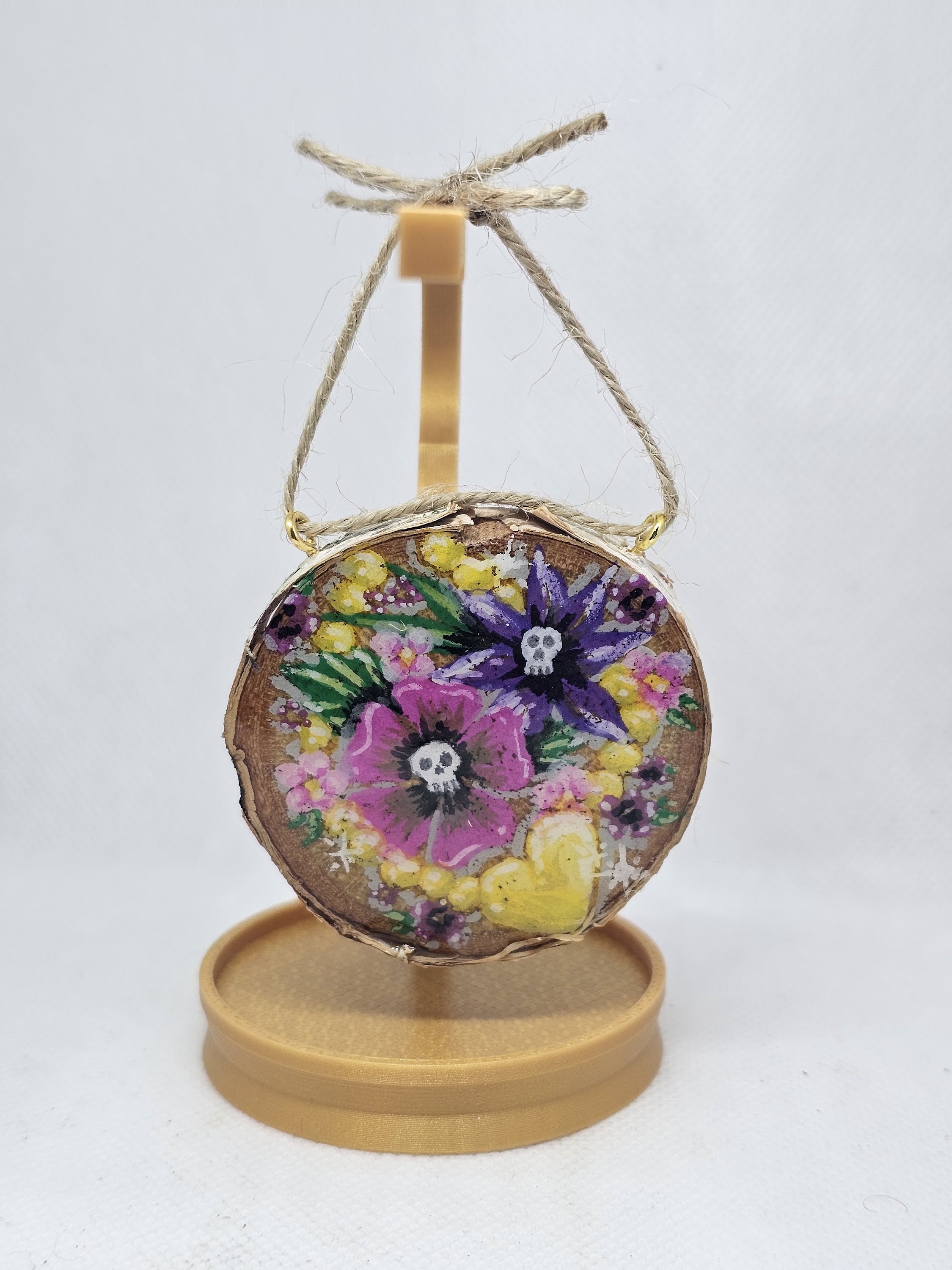 Hand-Painted Floral Wood art