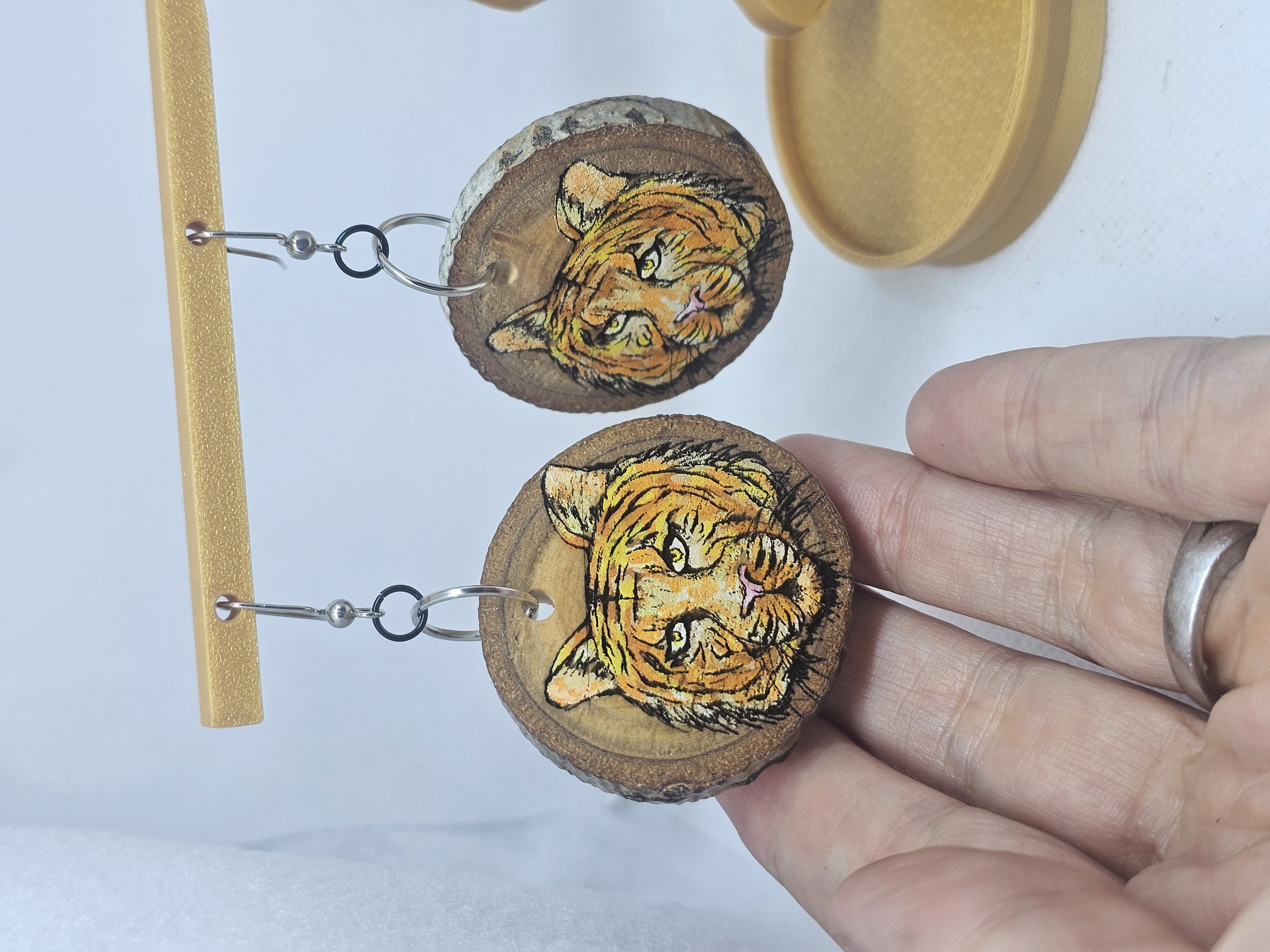 Tiger Wood Earrings