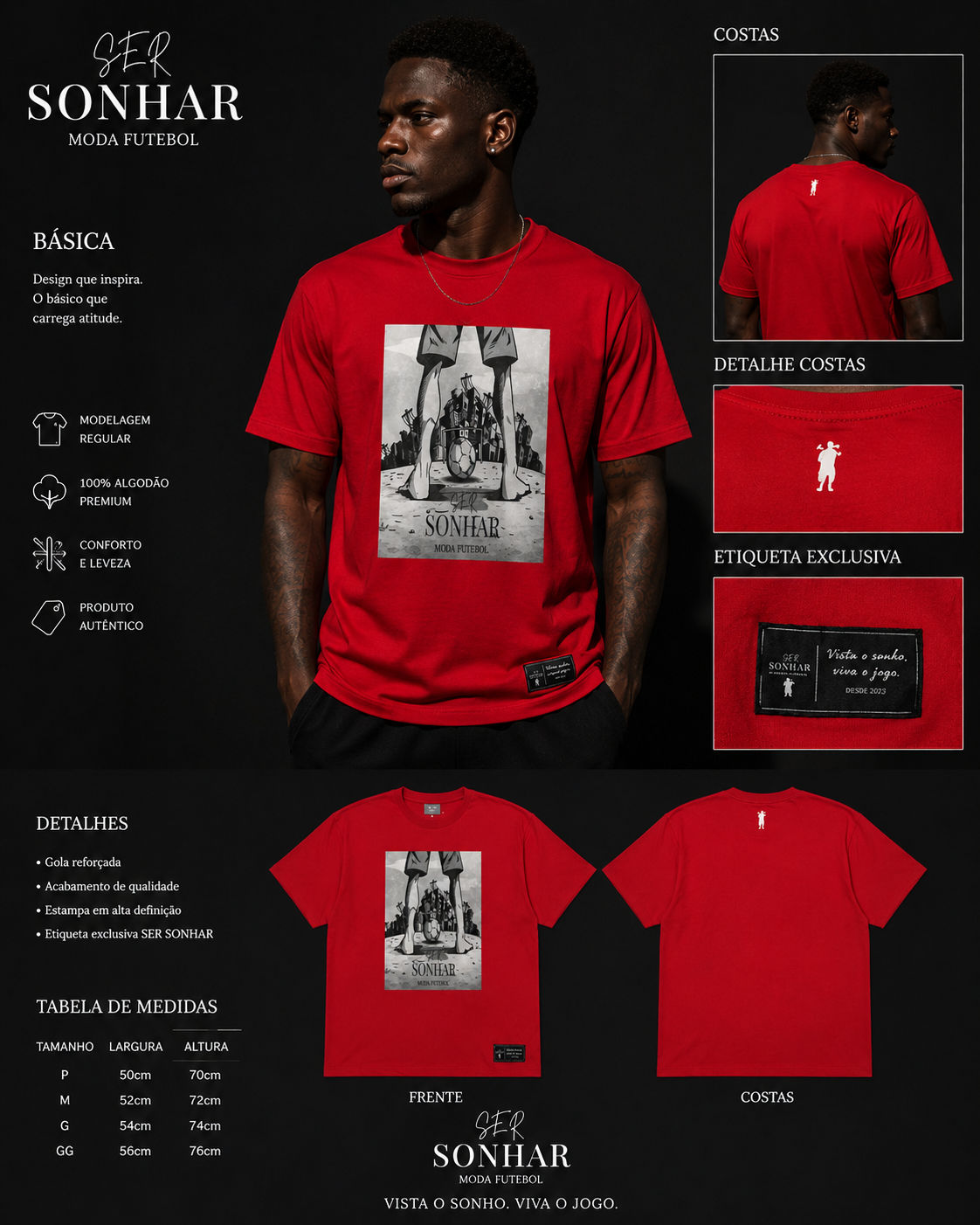 Camiseta basica moda futebol