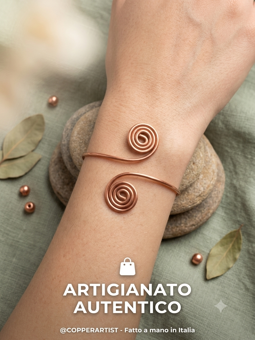 Collana 100% Rame Puro con Spirali protettiva
