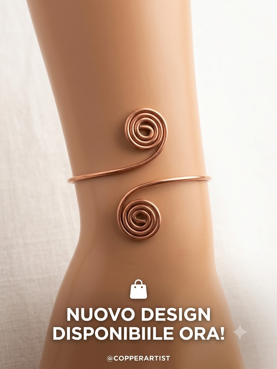 Collana 100% Rame Puro con Spirali protettiva